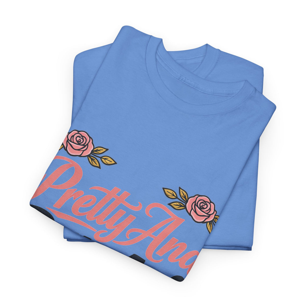 Pretty And Petty Asf Tee — Floral Retro Slogan T‑Shirt