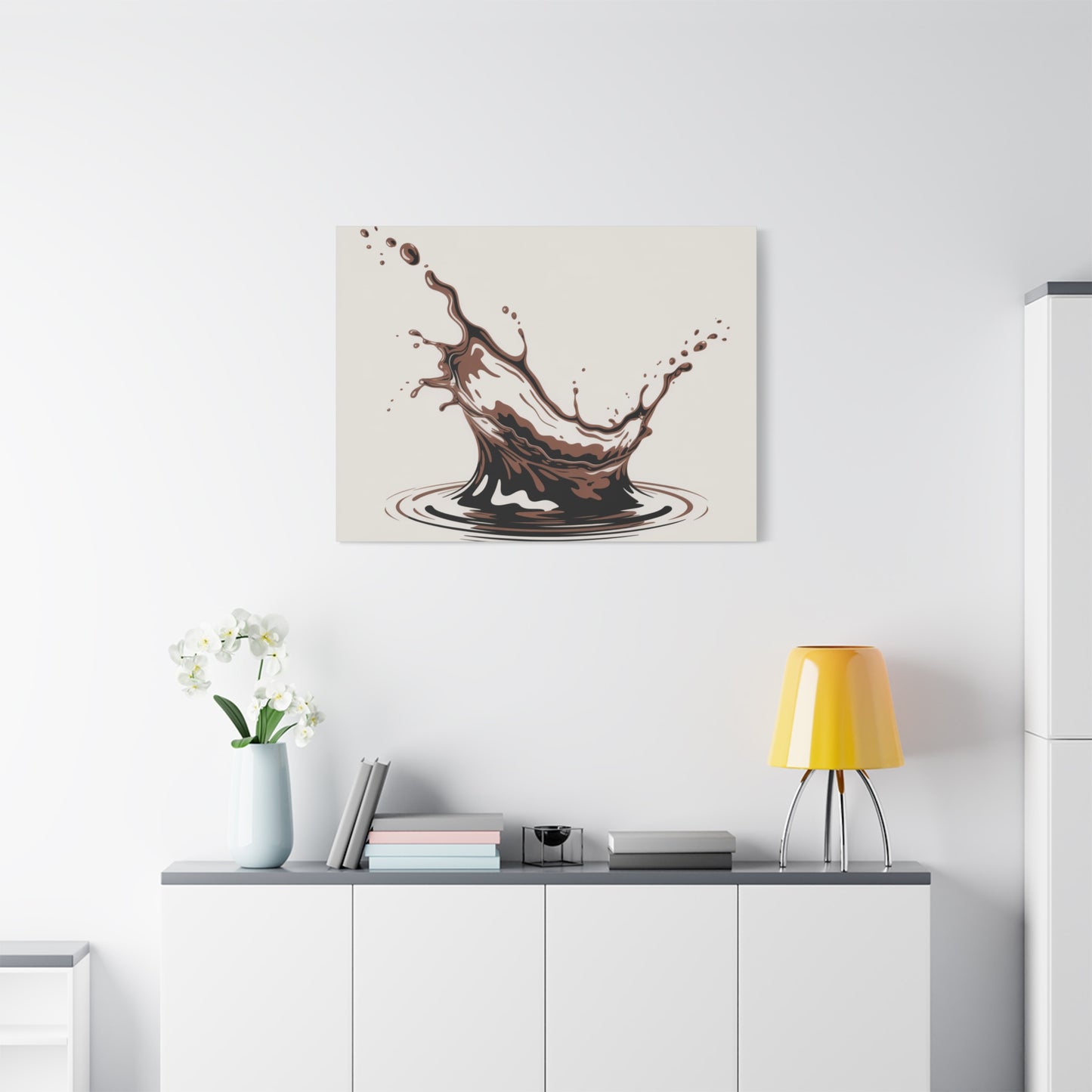 Chocolate Splash Matte Canvas Wall Art – Modern Kitchen Decor
