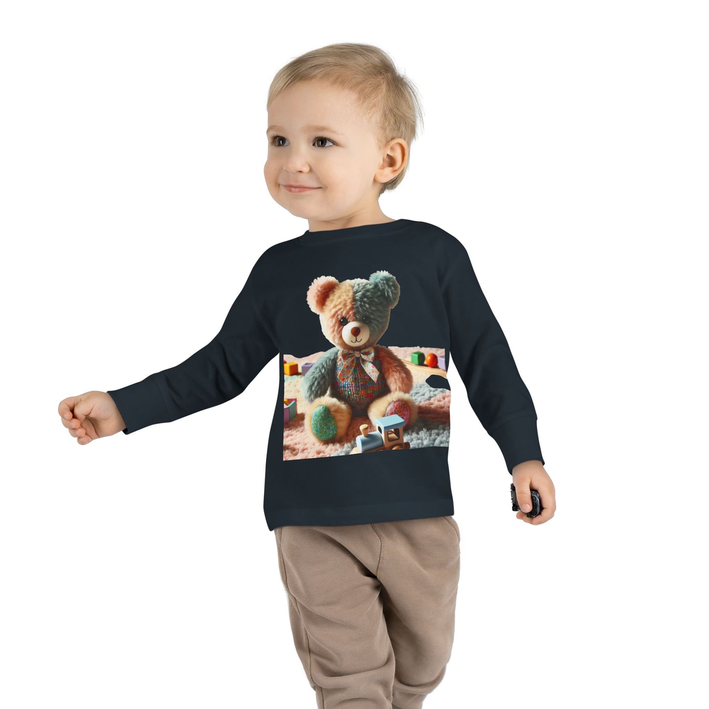 Toddler Long Sleeve Tee with Adorable Bear Design, Cute Kids Shirt, Gift for Toddlers, Birthday Outfit, Baby Shower Gift