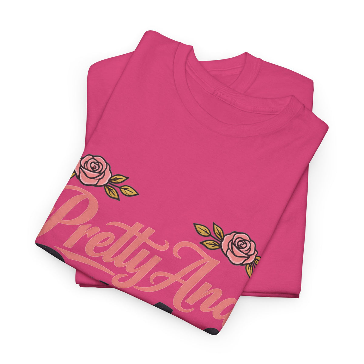 Pretty And Petty Asf Tee — Floral Retro Slogan T‑Shirt