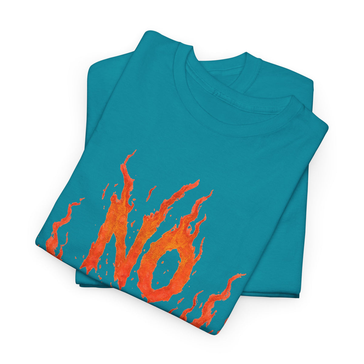 Graphic Tee — 'No Regrets' / 'Proof of Survival' Flame Text Shirt