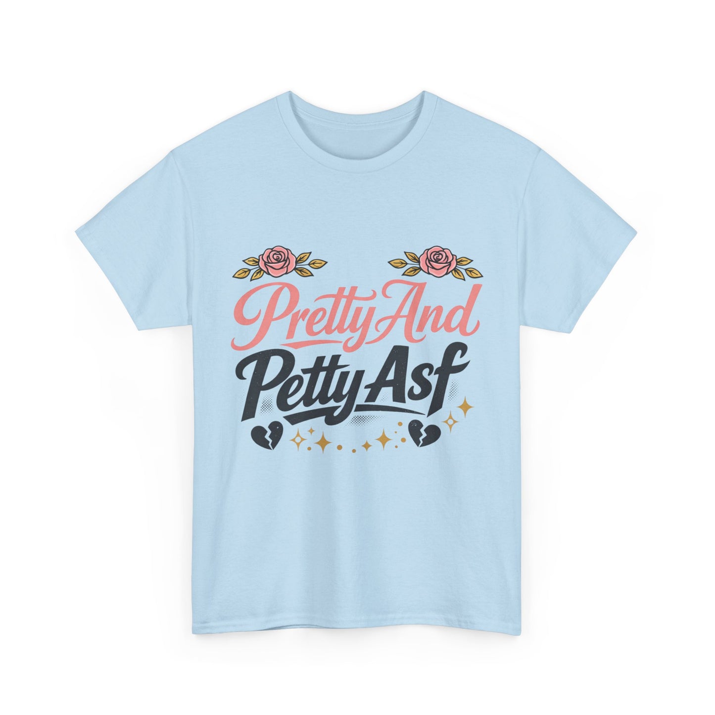 Pretty And Petty Asf Tee — Floral Retro Slogan T‑Shirt