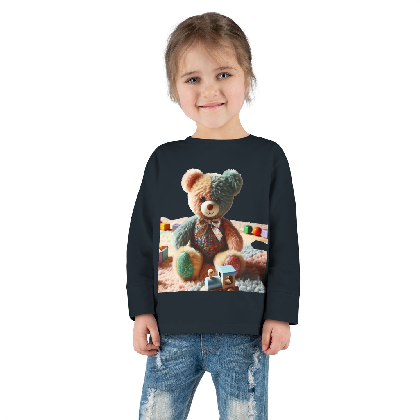 Toddler Long Sleeve Tee with Adorable Bear Design, Cute Kids Shirt, Gift for Toddlers, Birthday Outfit, Baby Shower Gift