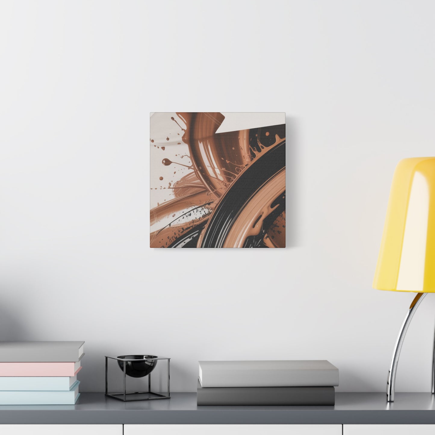 Abstract Brown Swirl Matte Canvas Wall Art (Stretched 1.25")