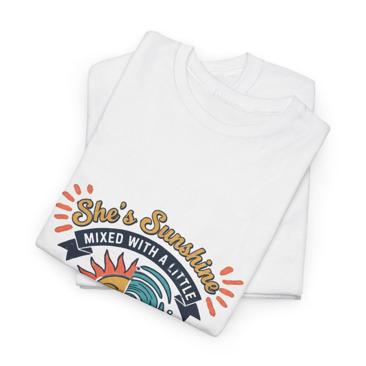 Sun & Sea Hurricane Graphic Tee – Retro Split Sun Wave Design