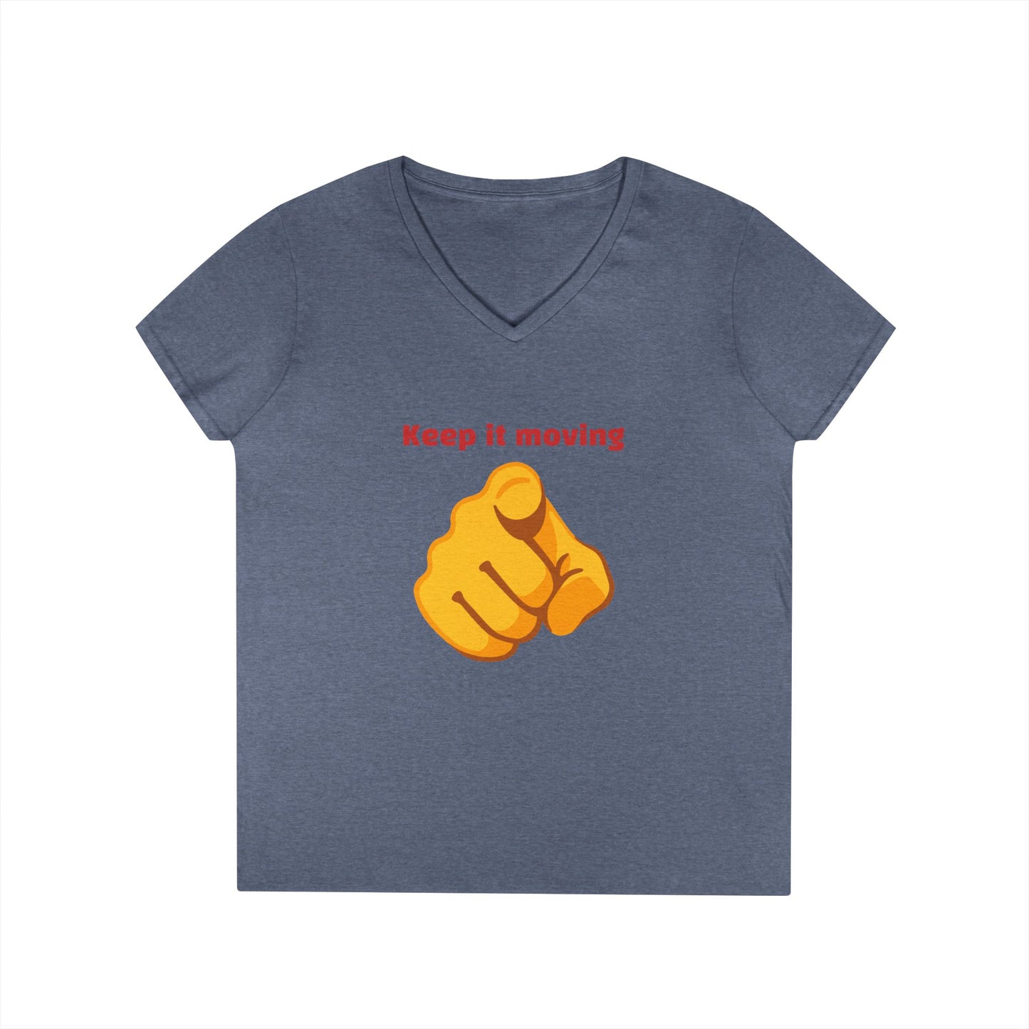 Motivational Ladies' V-Neck T-Shirt - Keep it Moving, Fitspiration Tee, Workout Shirt, Casual Wear, Gift for Fitness Enthusiasts