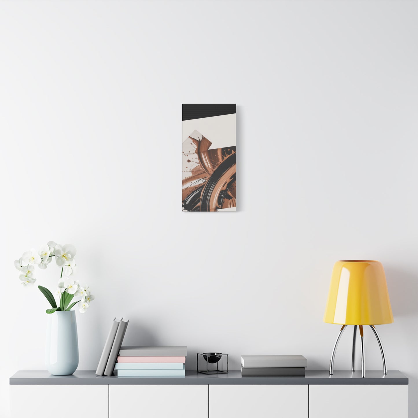 Abstract Brown Swirl Matte Canvas Wall Art (Stretched 1.25")
