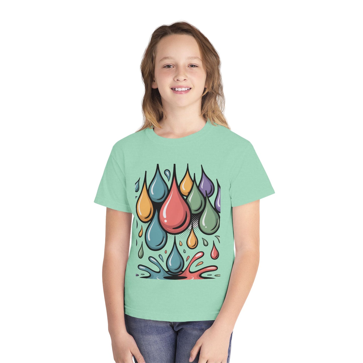 Colorful Rain Drop Youth Midweight Tee