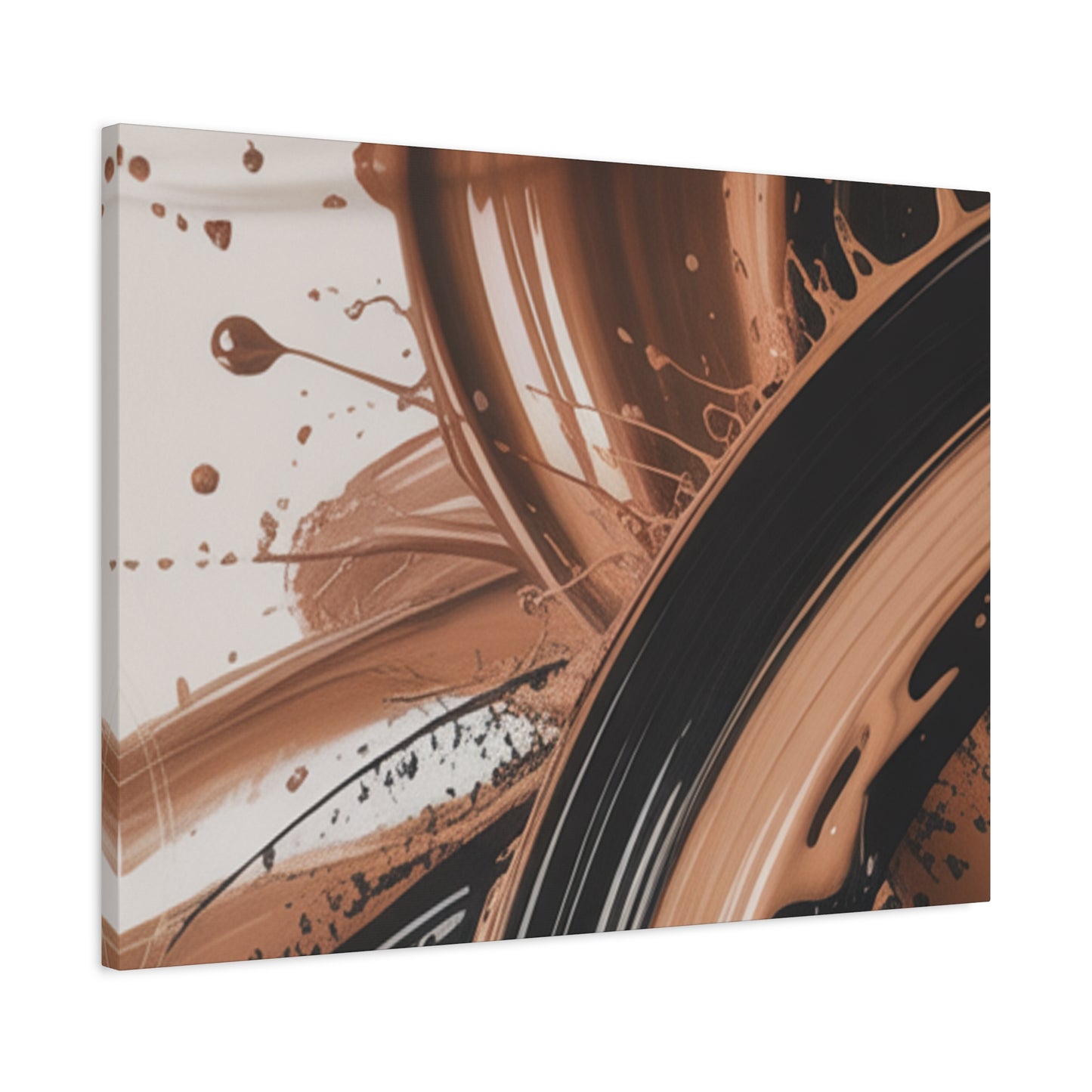 Abstract Brown Swirl Matte Canvas Wall Art (Stretched 1.25")