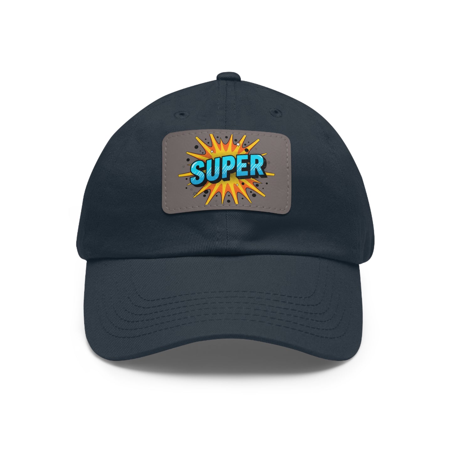 Super Dad Leather Patch Dad Hat — Embroidered 'SUPER' Cap