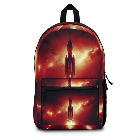 Rocket Launch Backpack — Space Shuttle Red Nebula School Bag