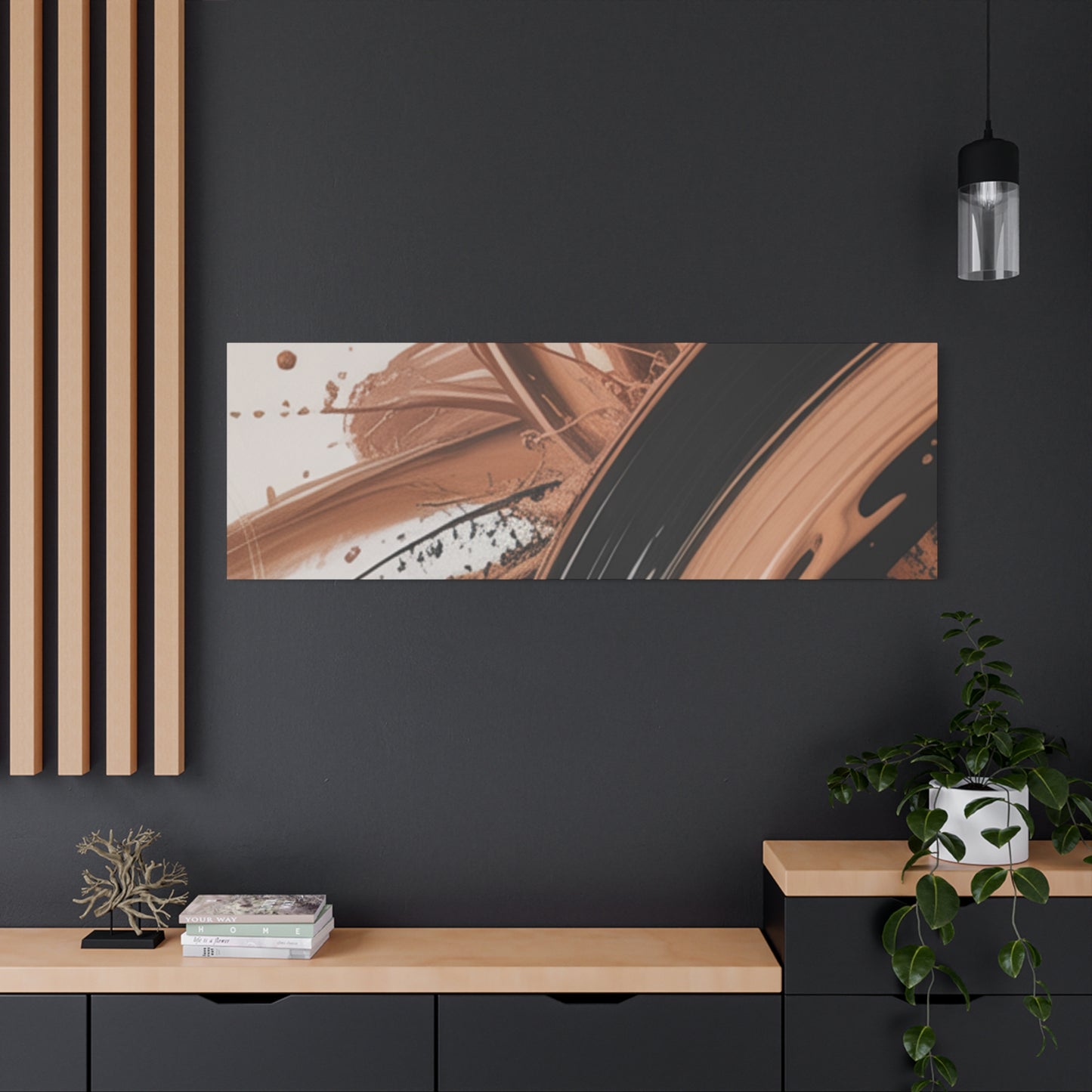 Abstract Brown Swirl Matte Canvas Wall Art (Stretched 1.25")
