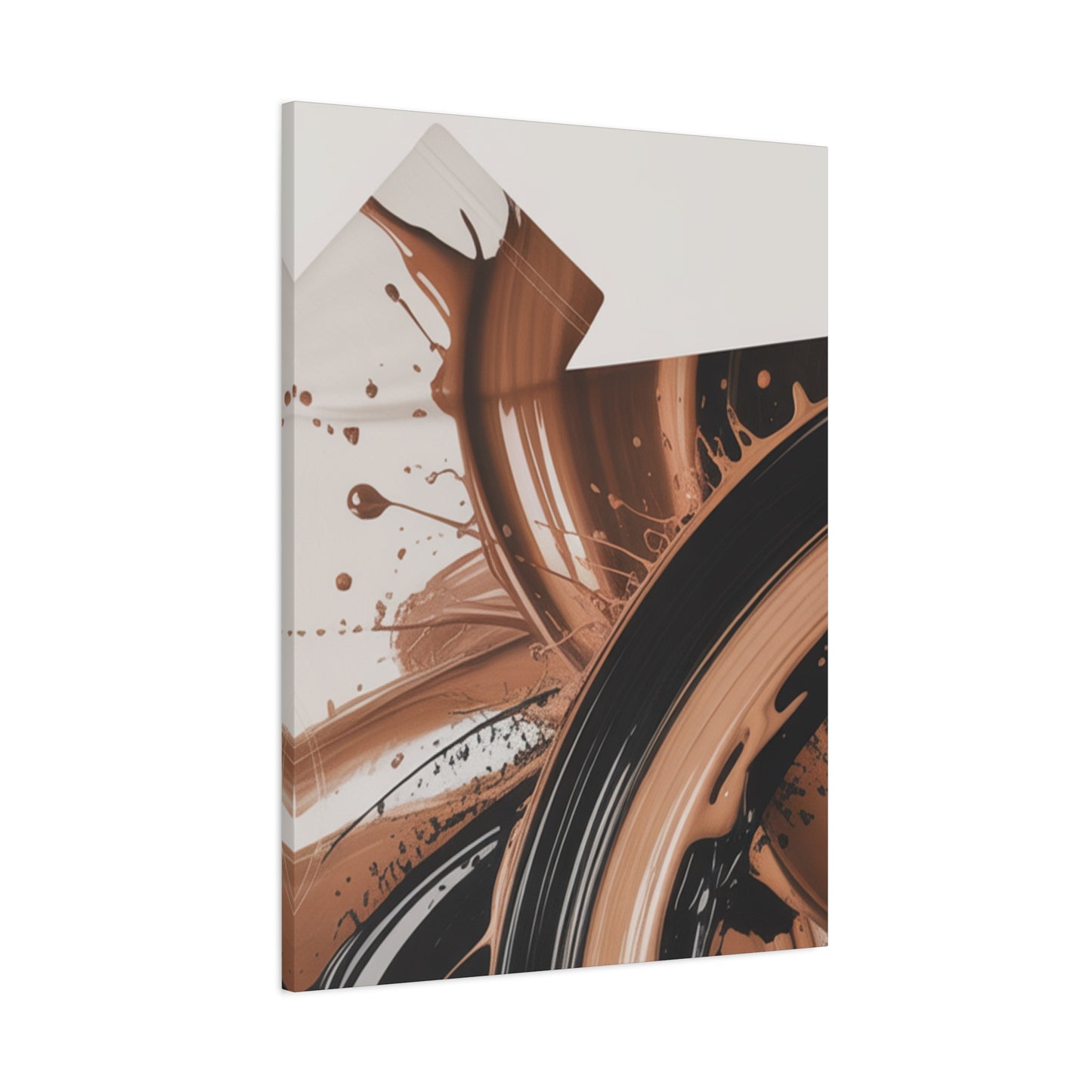 Abstract Brown Swirl Matte Canvas Wall Art (Stretched 1.25")