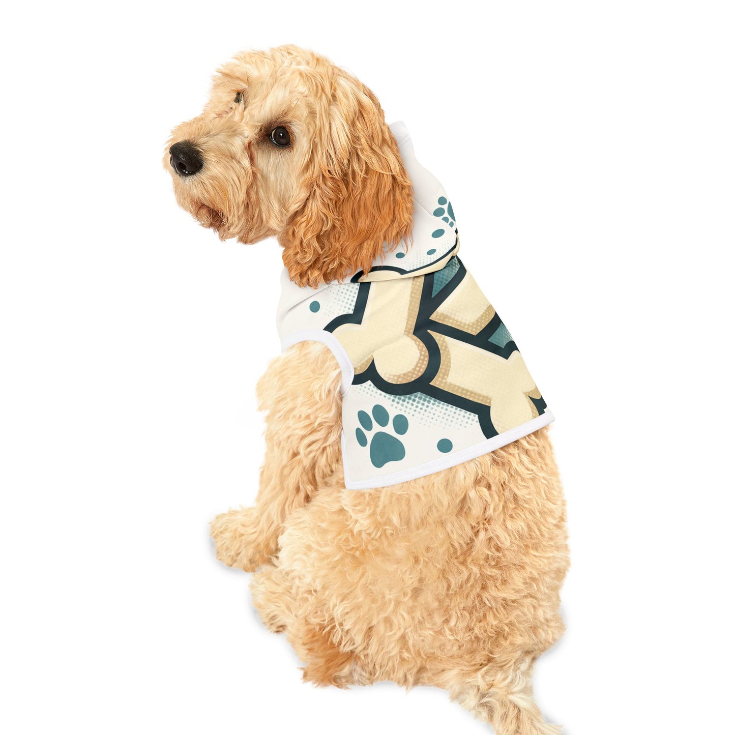 Dog Hoodie — Playful Bones & Paw Print Pet Hoodie