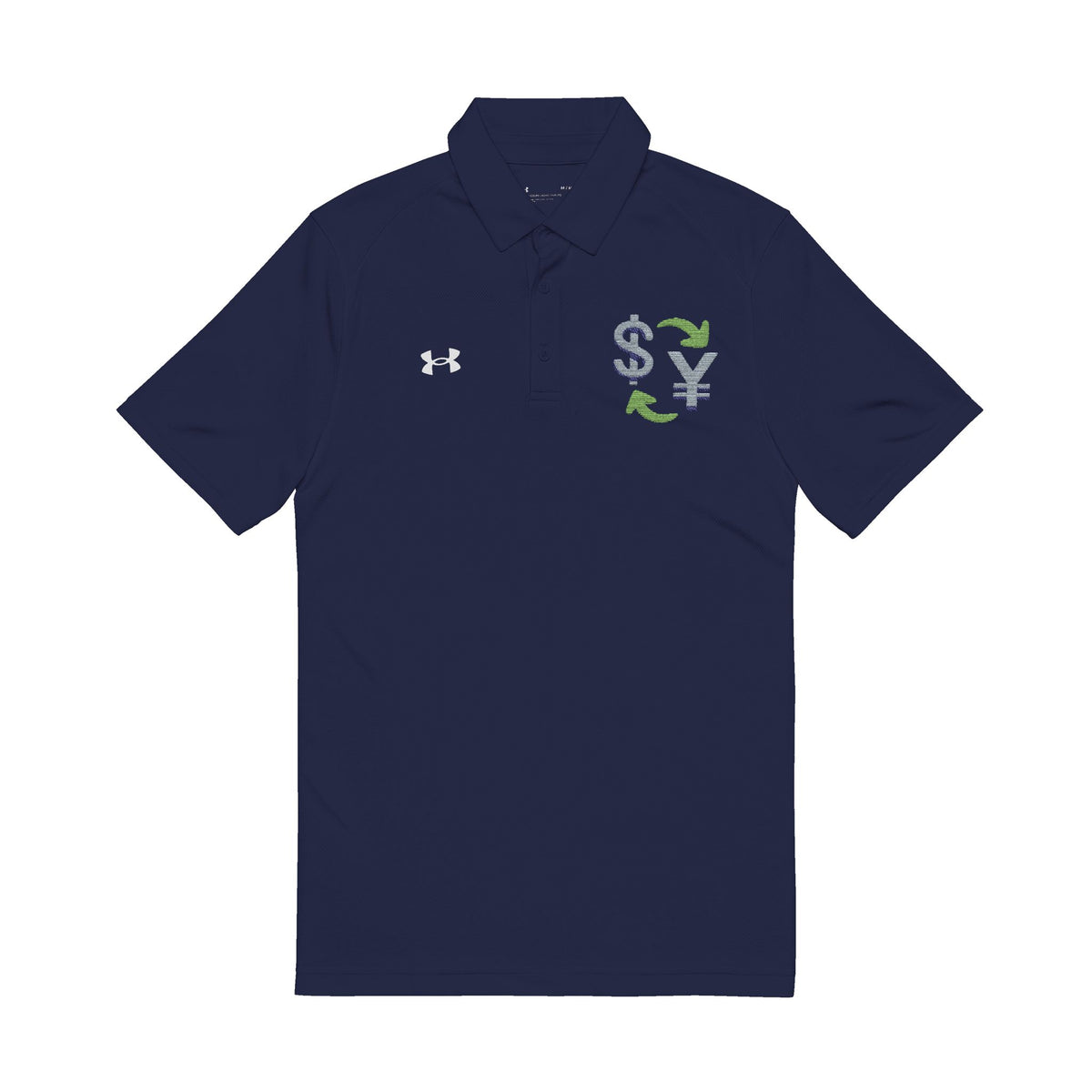 Embroidered Crest Polo Shirt – White Performance Golf Polo
