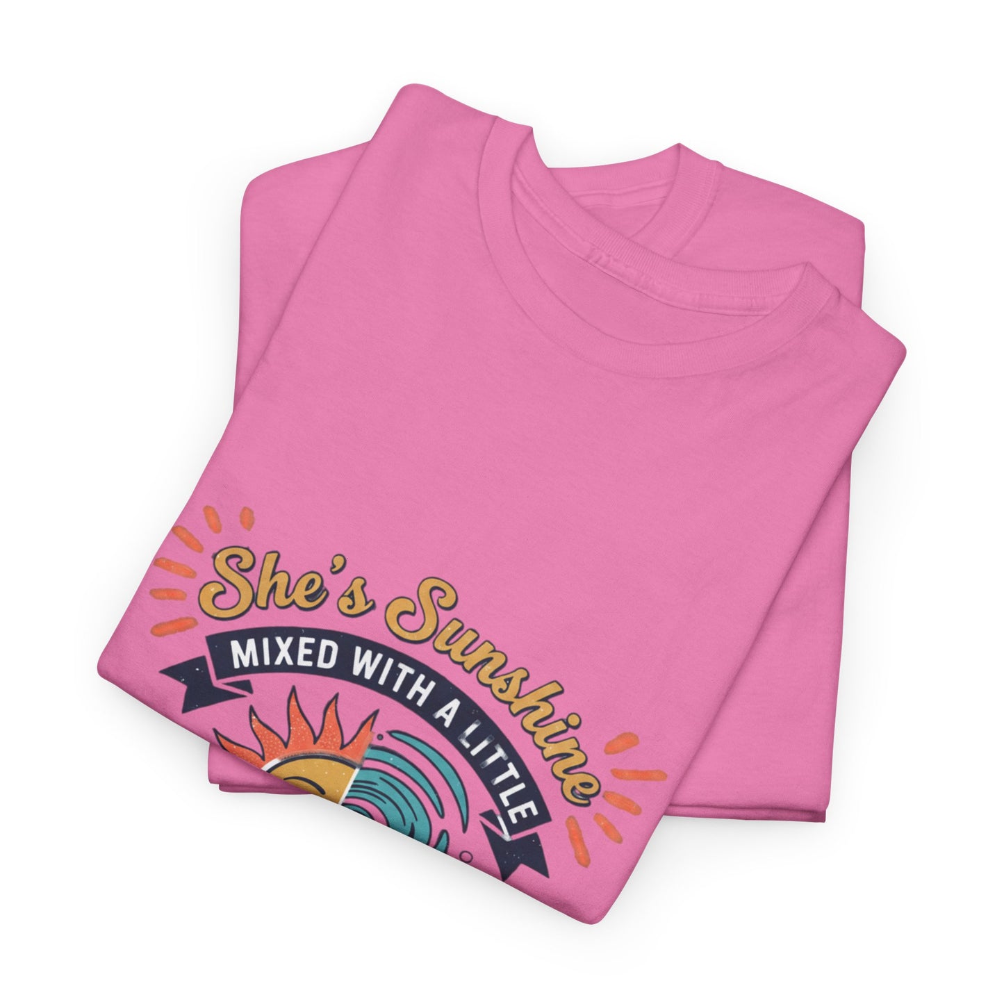 Sun & Sea Hurricane Graphic Tee – Retro Split Sun Wave Design