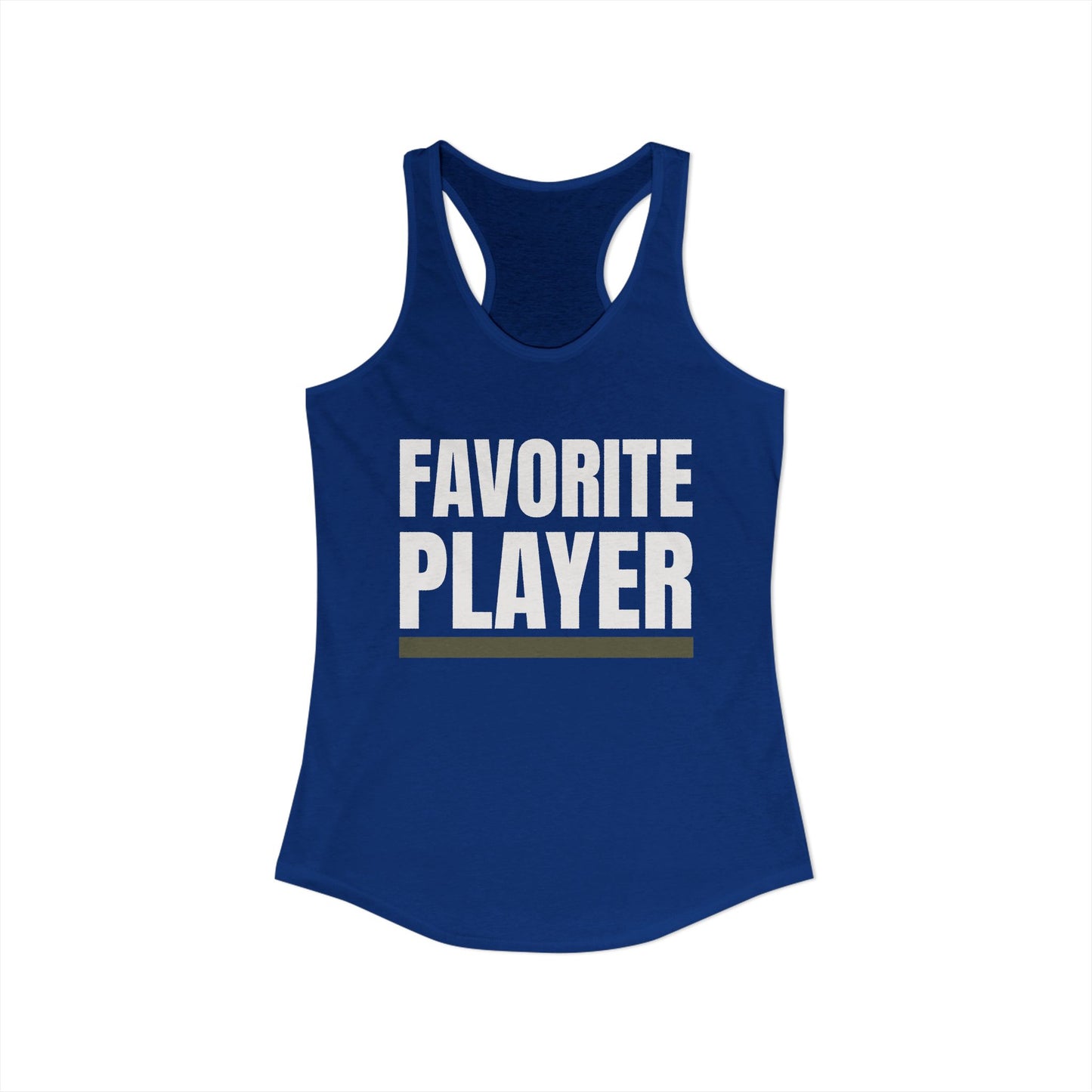 Favorite Player Women's Racerback Tank, Sports Apparel, Workout Top, Gift for Athletes, Summer Fashion, Team Spirit Gear