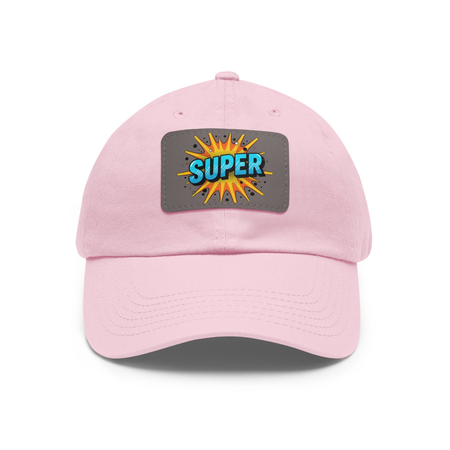 Super Dad Leather Patch Dad Hat — Embroidered 'SUPER' Cap