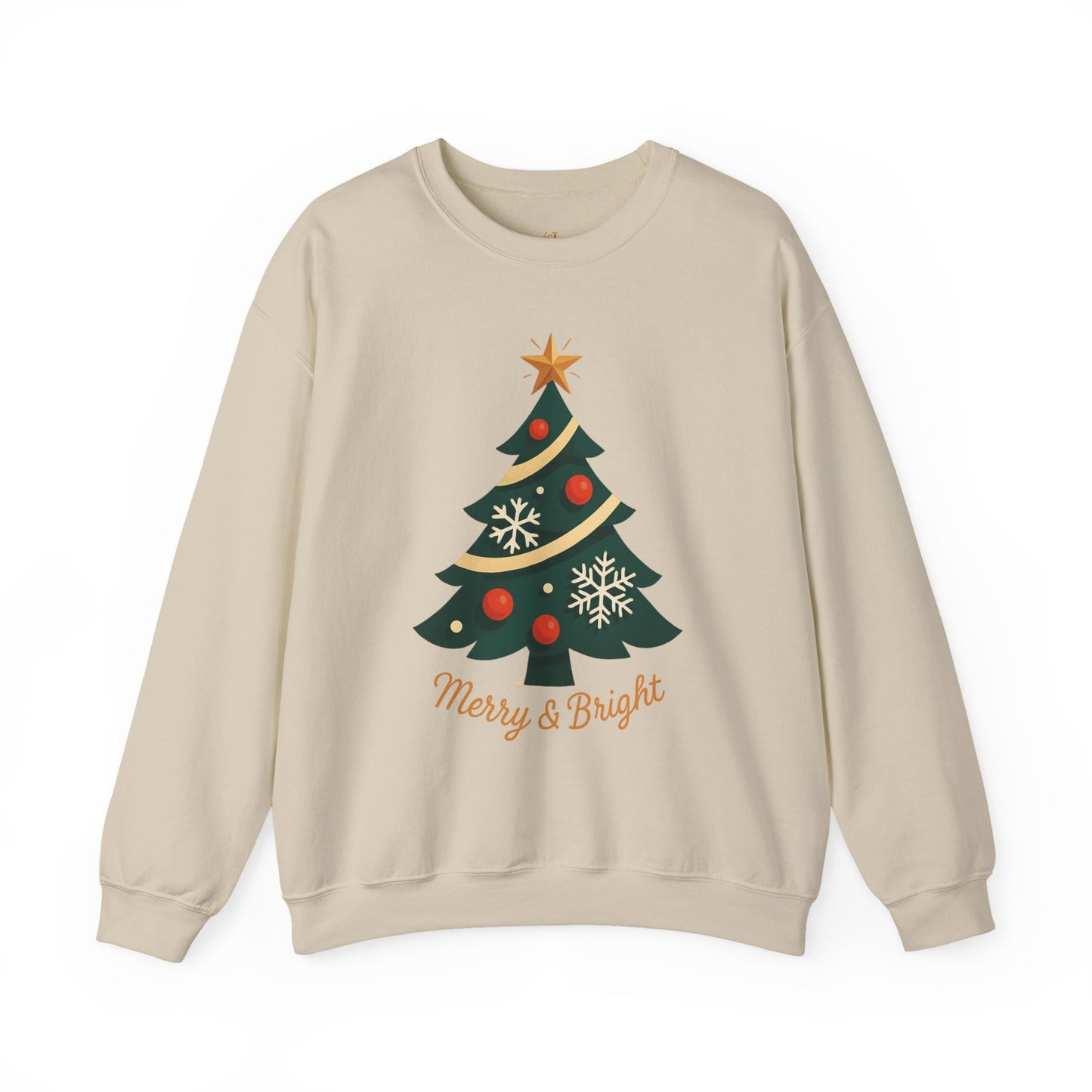 Christmas Tree Crewneck Sweatshirt – "Merry & Bright" Holiday Sweatshirt