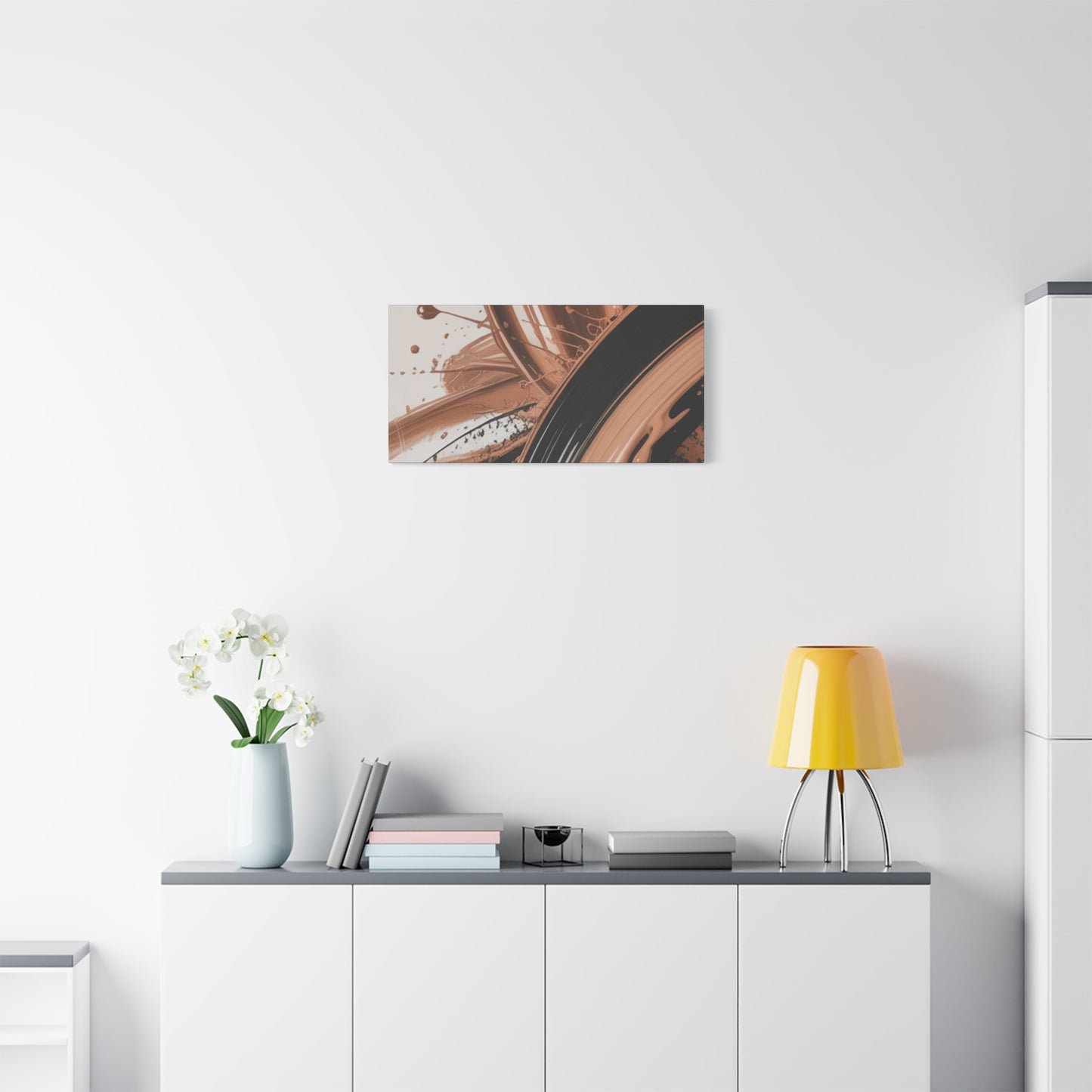 Abstract Brown Swirl Matte Canvas Wall Art (Stretched 1.25")