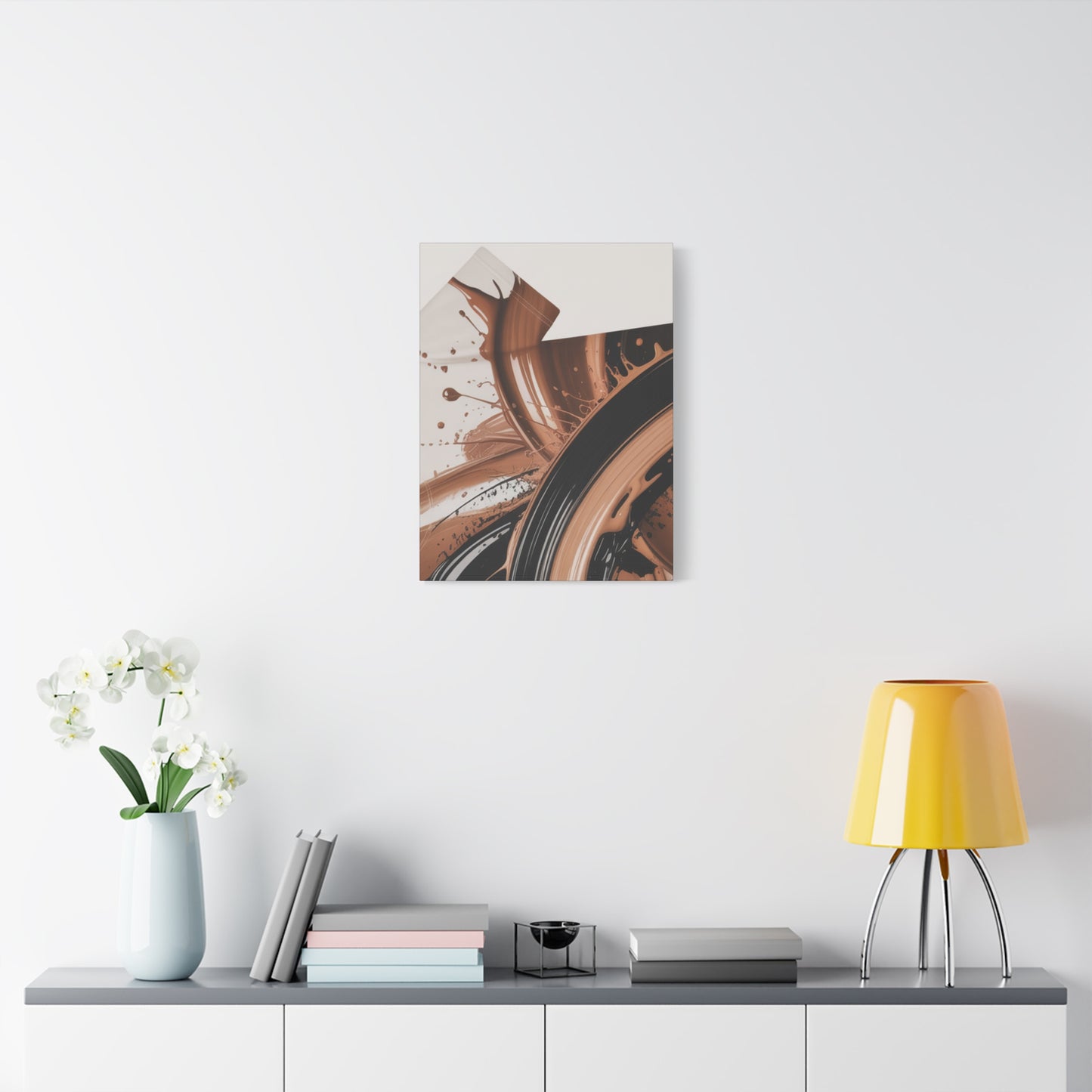 Abstract Brown Swirl Matte Canvas Wall Art (Stretched 1.25")