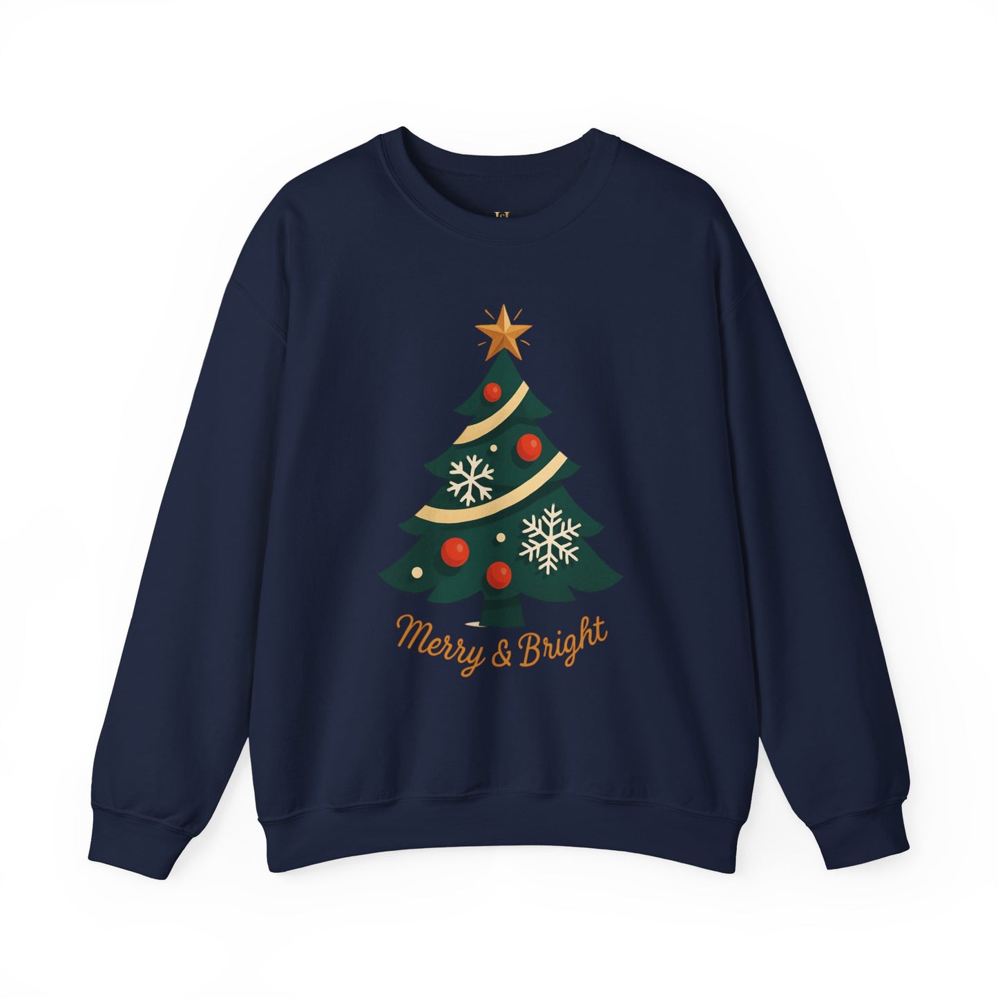 Christmas Tree Crewneck Sweatshirt – "Merry & Bright" Holiday Sweatshirt