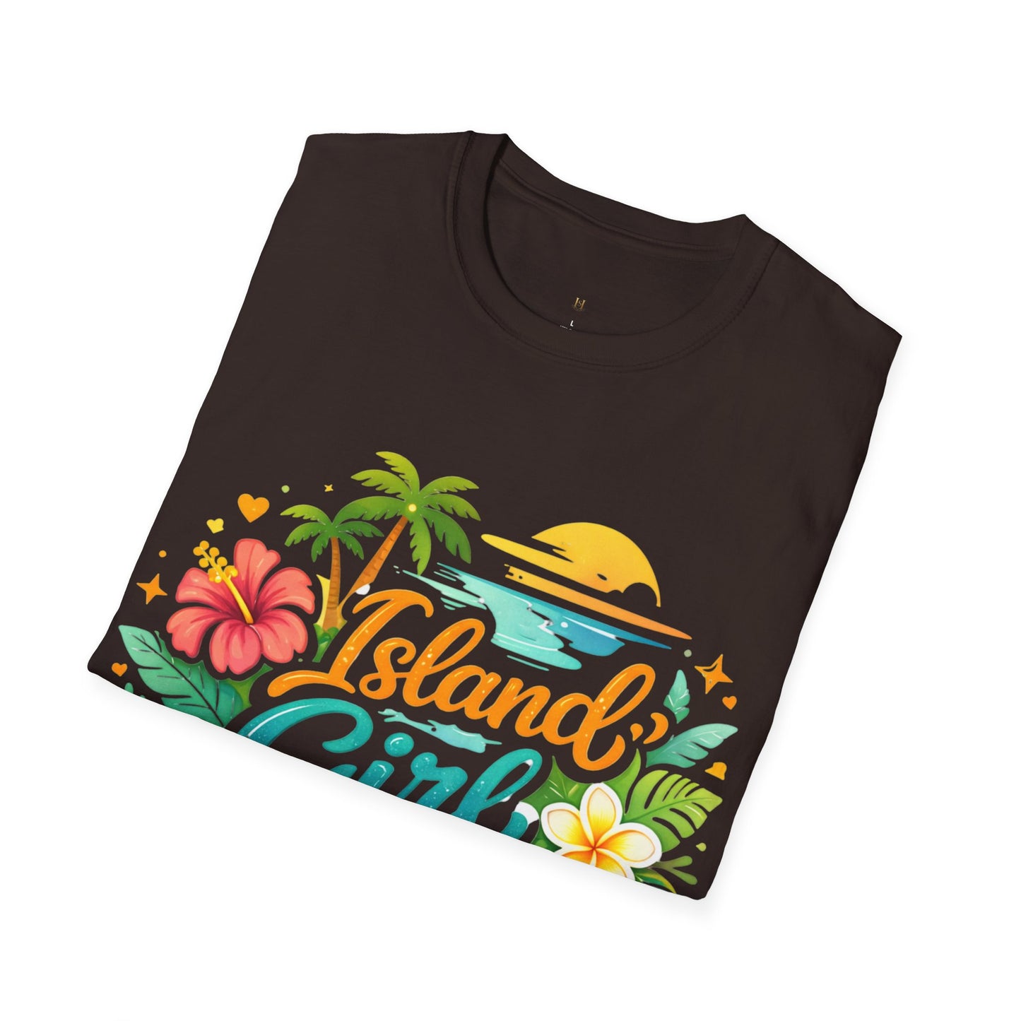 Island Girl Energy T-Shirt – Tropical Floral Sunset Tee
