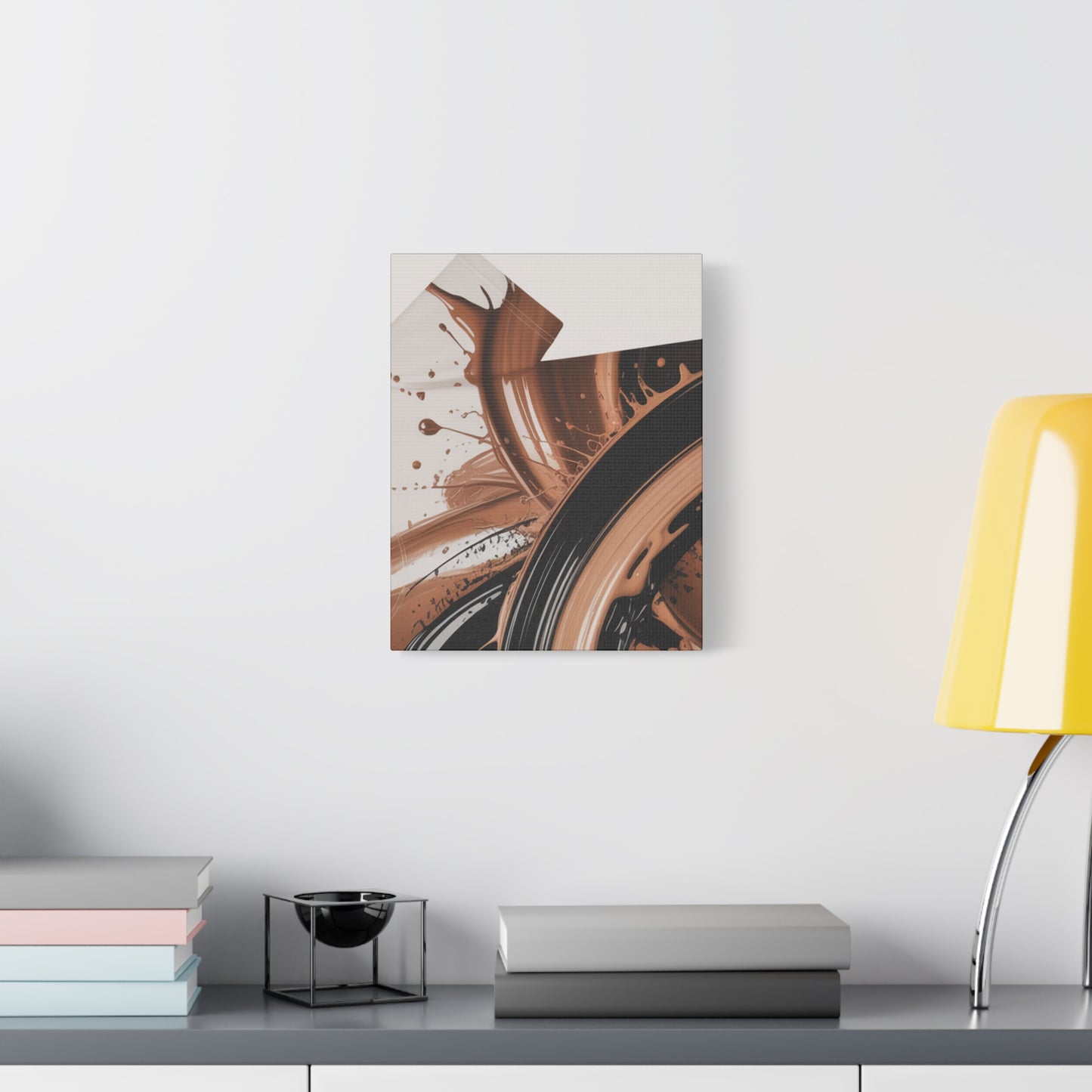 Abstract Brown Swirl Matte Canvas Wall Art (Stretched 1.25")