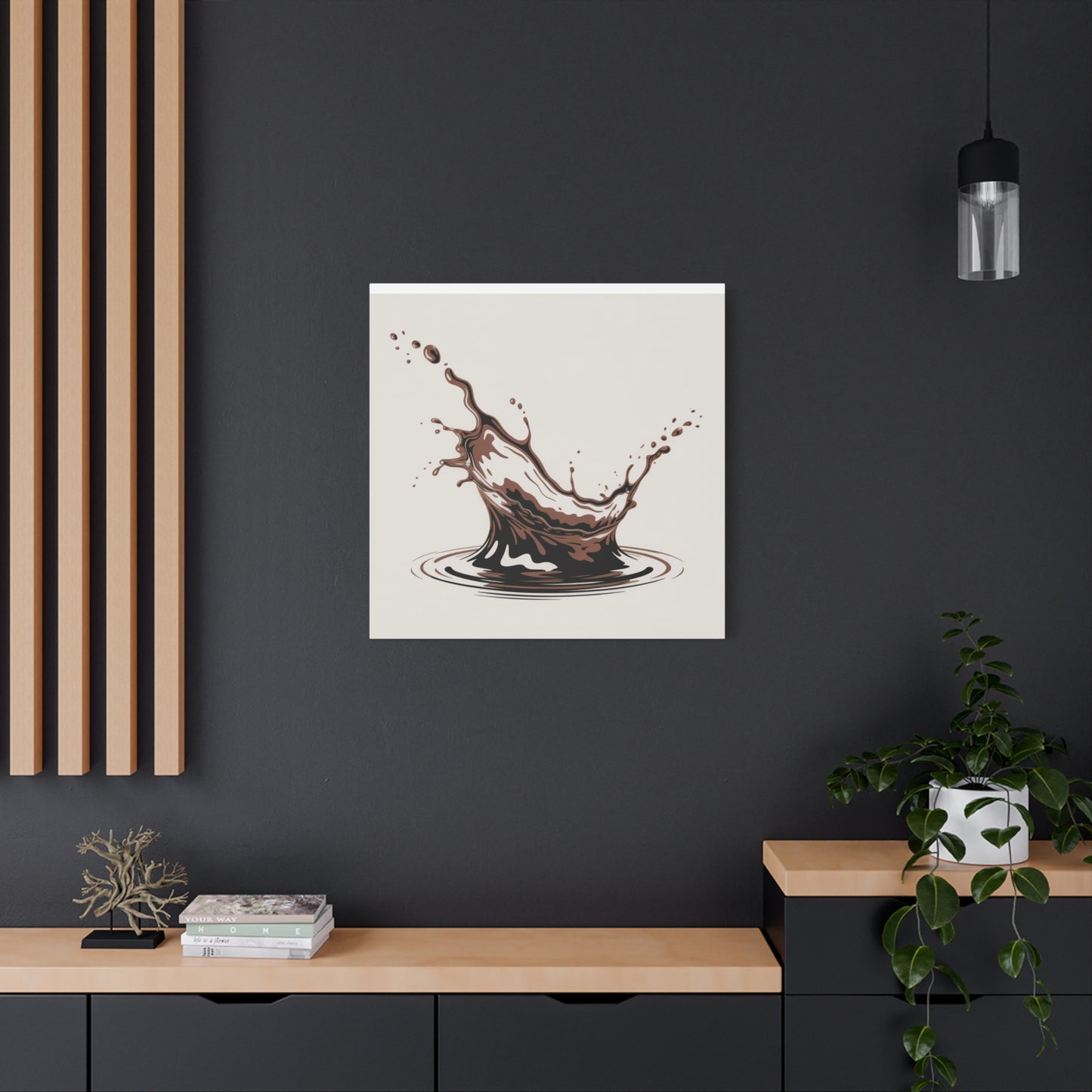 Chocolate Splash Matte Canvas Wall Art – Modern Kitchen Decor