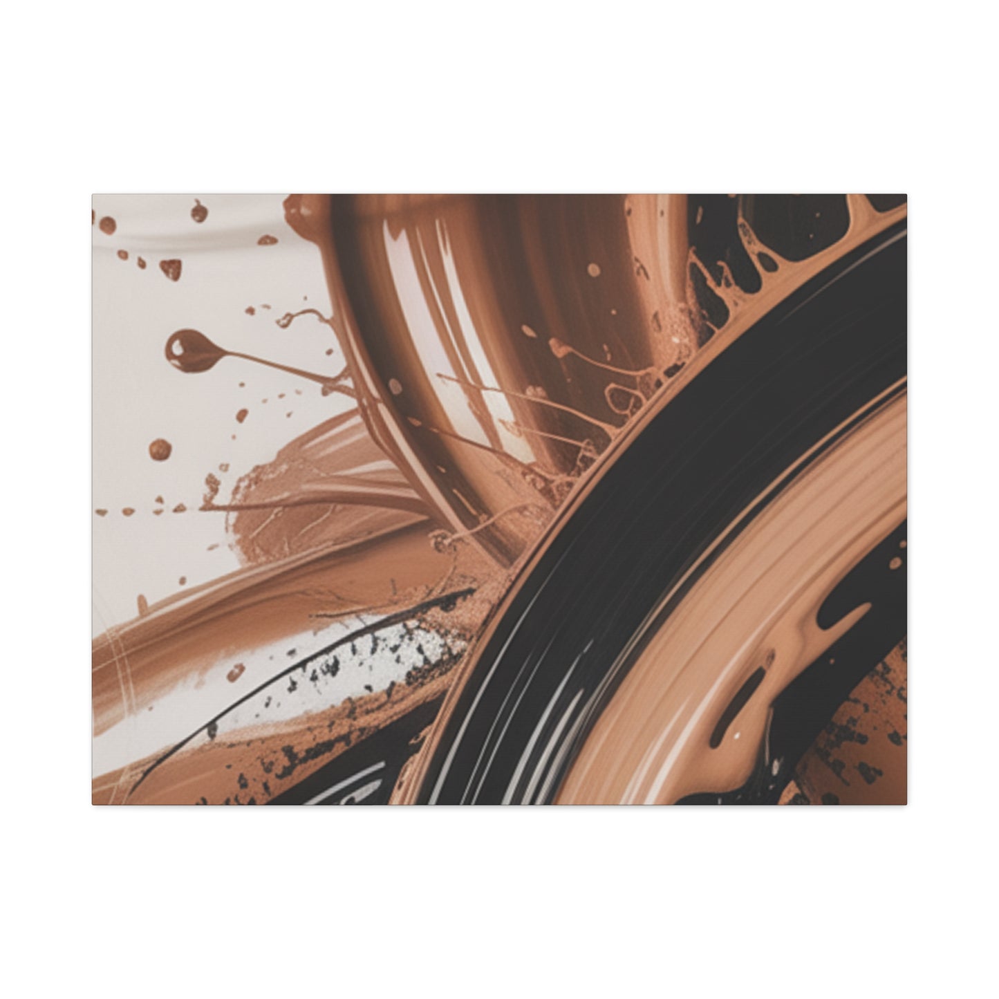 Abstract Brown Swirl Matte Canvas Wall Art (Stretched 1.25")