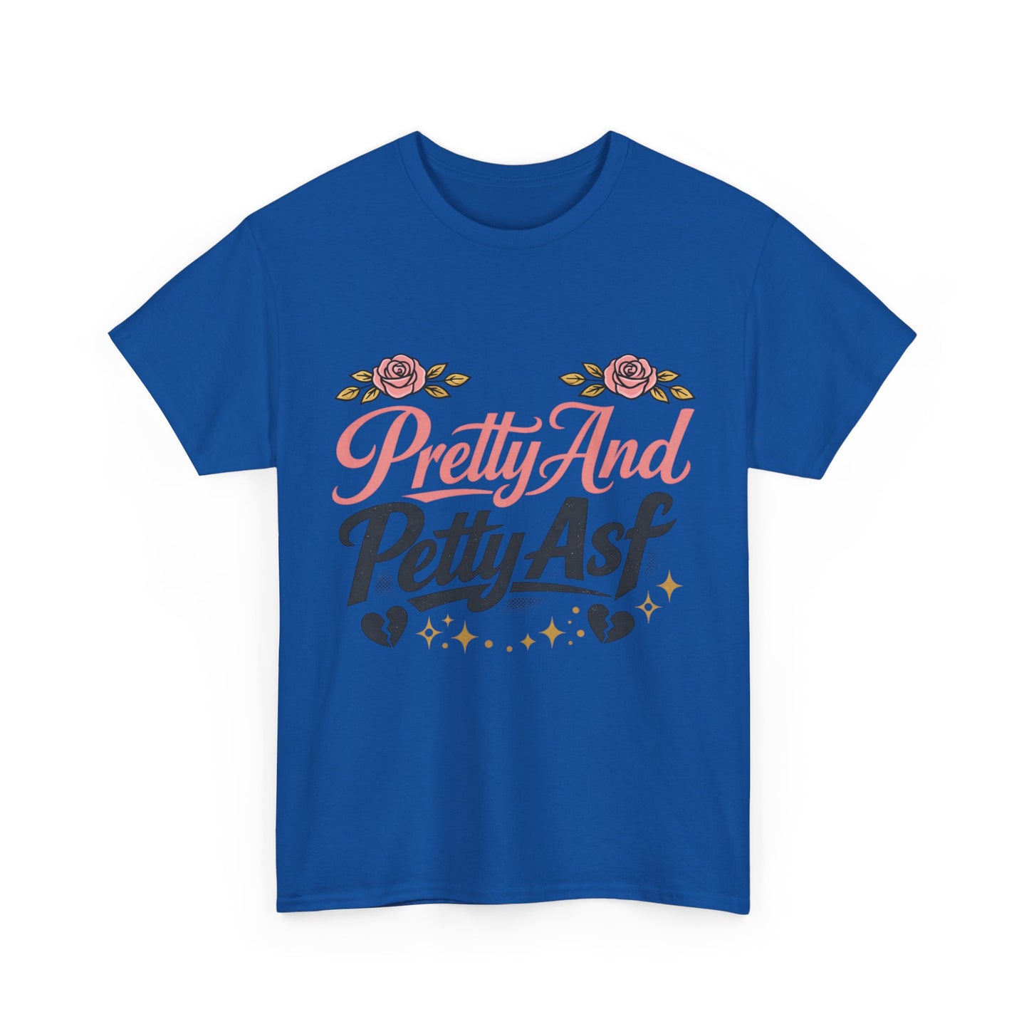 Pretty And Petty Asf Tee — Floral Retro Slogan T‑Shirt