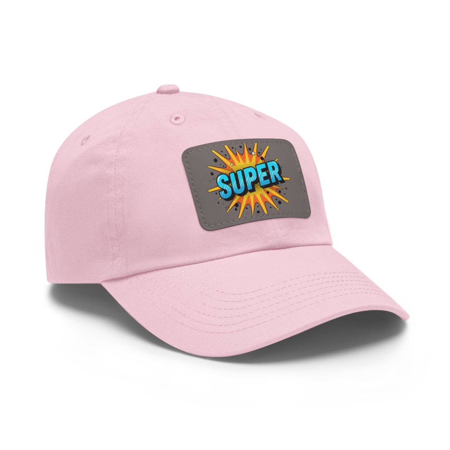 Super Dad Leather Patch Dad Hat — Embroidered 'SUPER' Cap