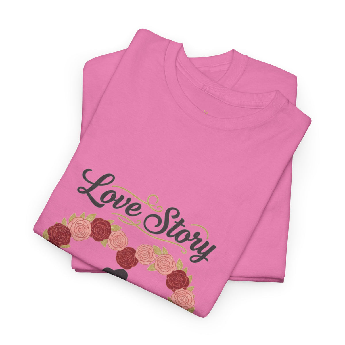 Love Story T-Shirt — 'Love Story' Floral Heart Romance Tee