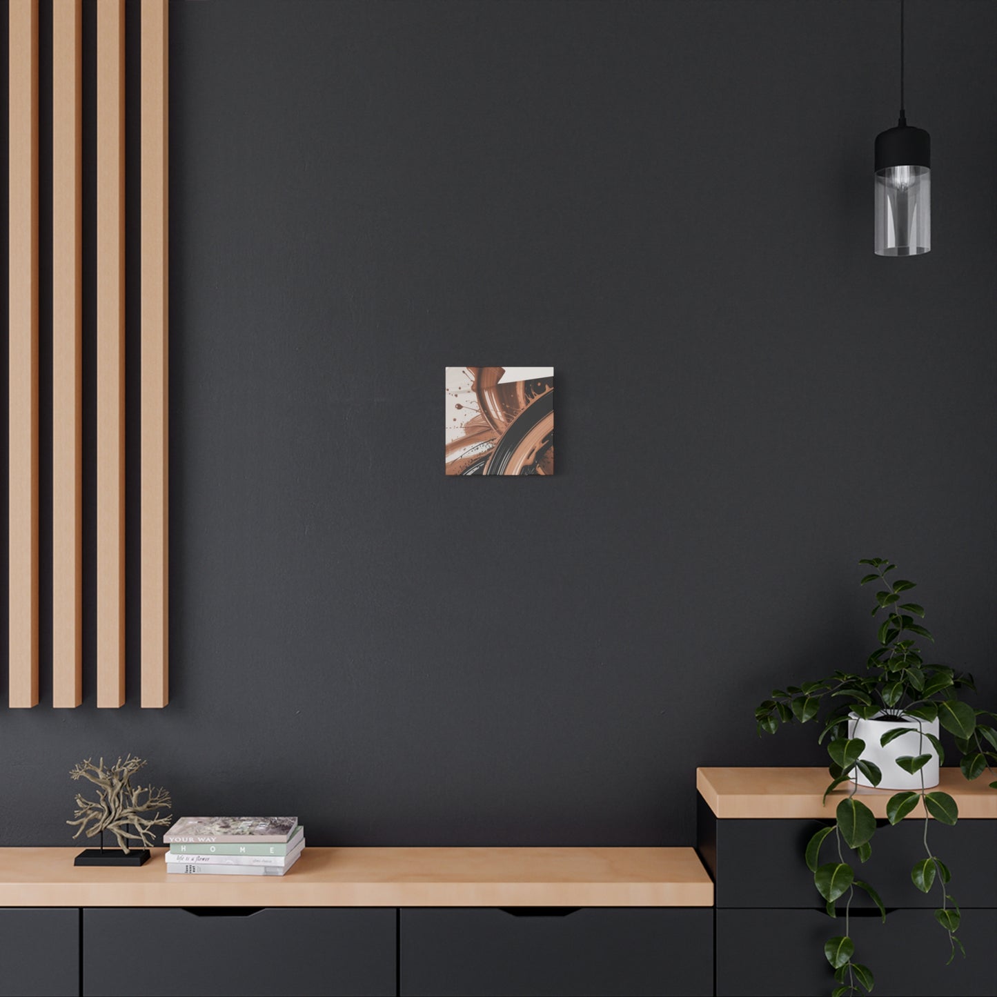 Abstract Brown Swirl Matte Canvas Wall Art (Stretched 1.25")