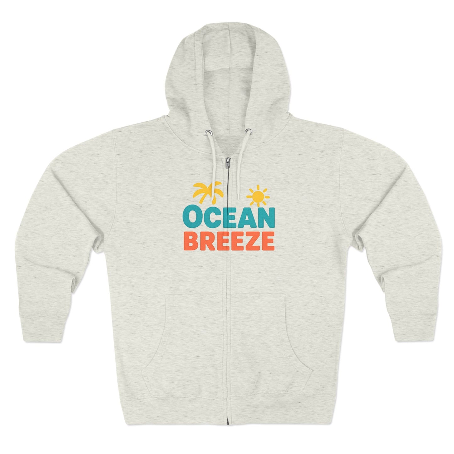 Ocean Breeze Unisex Zip Hoodie, Cozy Lightweight Jacket, Beach Vibes Wear, Summer Evenings Apparel, Ideal Gift for Friends