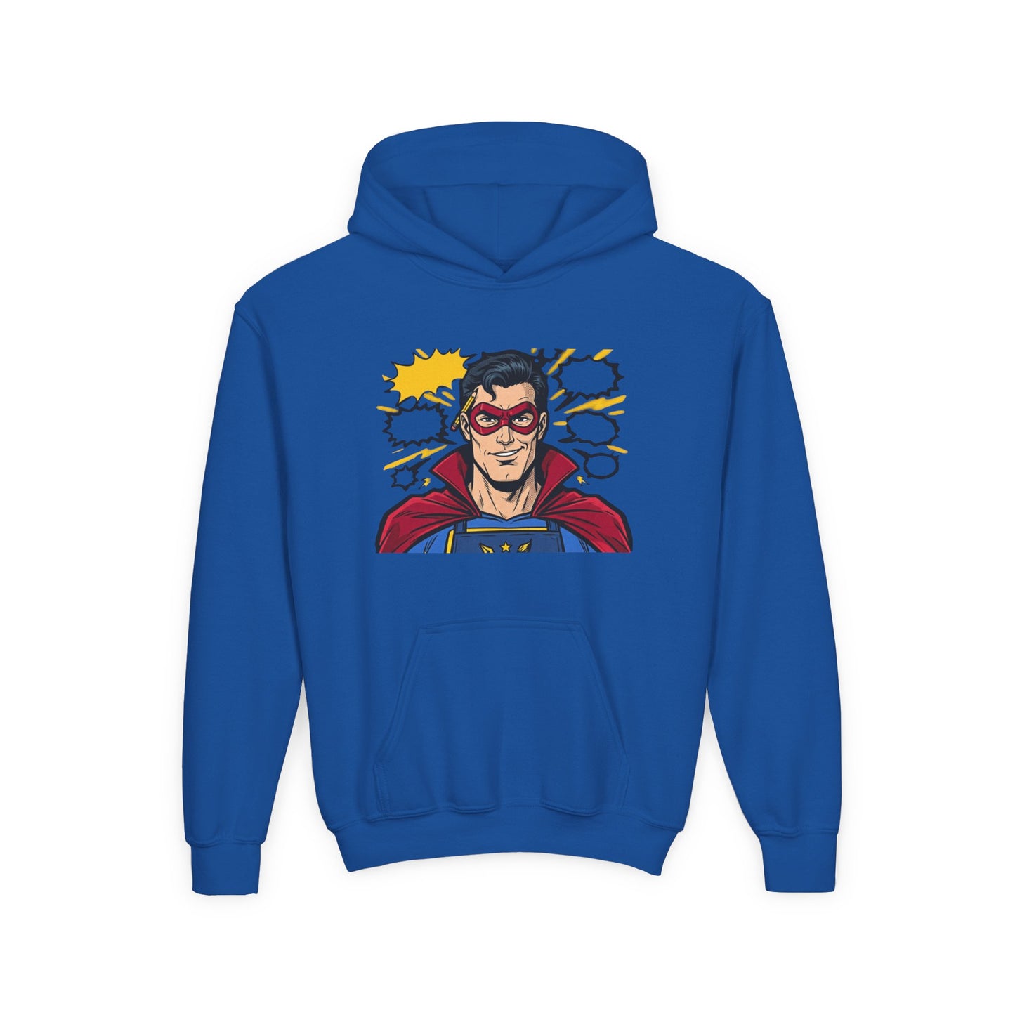 Comic Book Man Youth Hoodie — Graphic Superhero Pullover