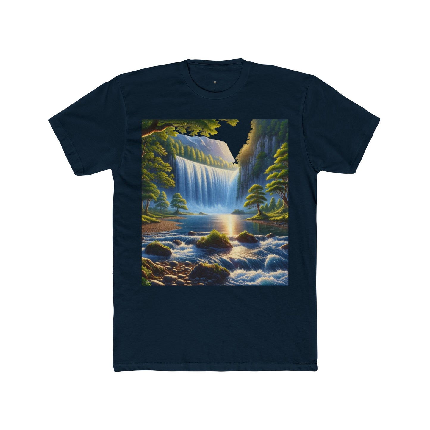 Serene Nature Landscape Tee, Eco-friendly Cotton Tee