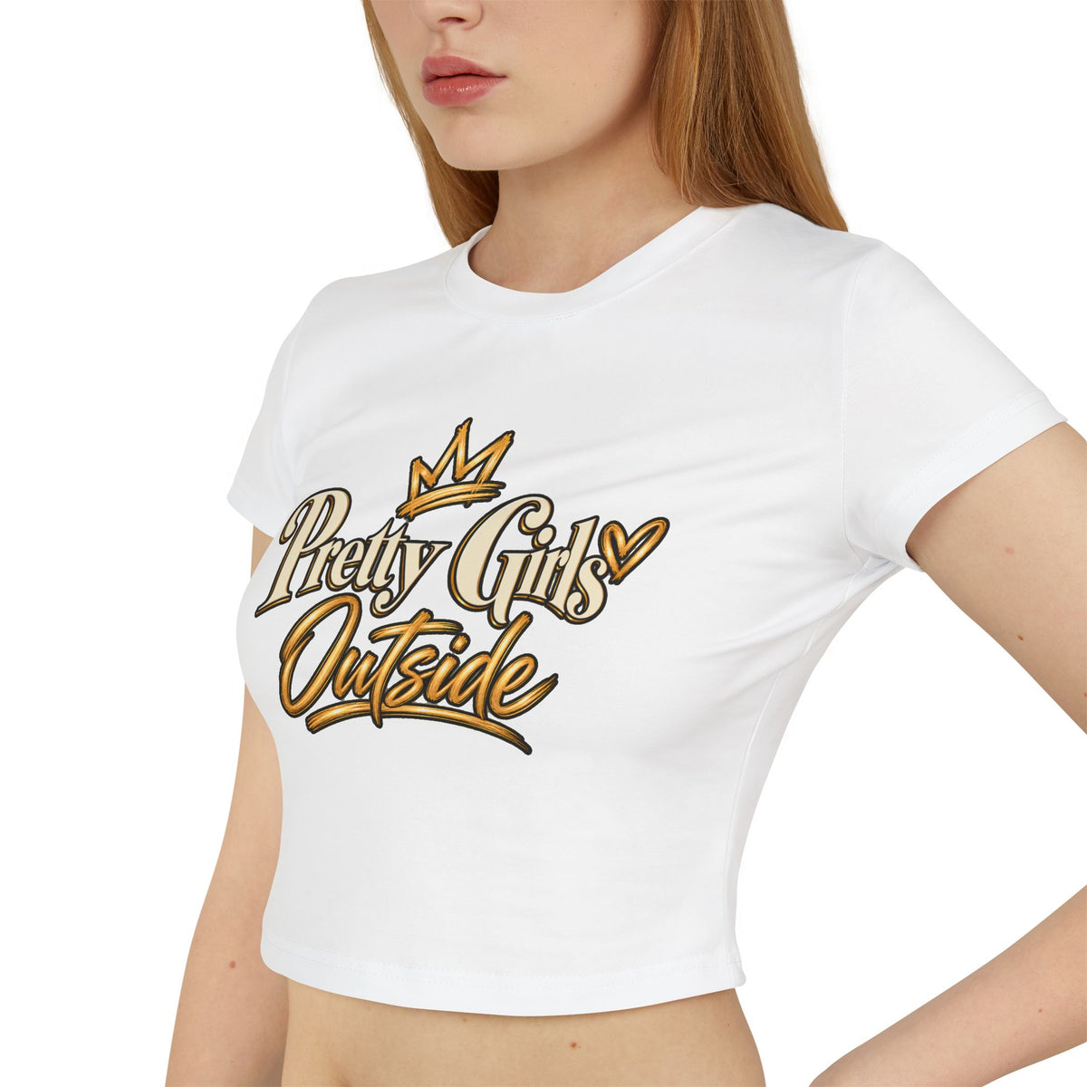 Pretty Girls Outside Crop Tee — Women's Graphic Baby T-Shirt