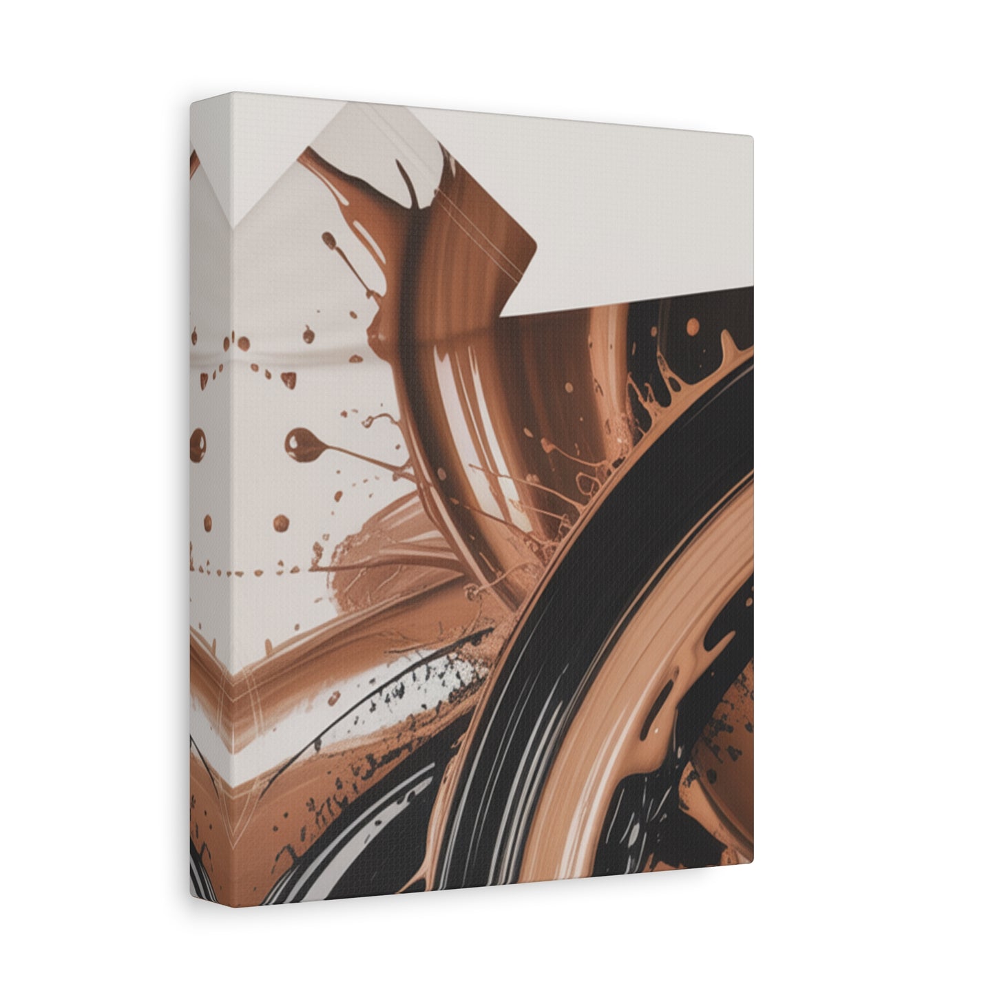 Abstract Brown Swirl Matte Canvas Wall Art (Stretched 1.25")