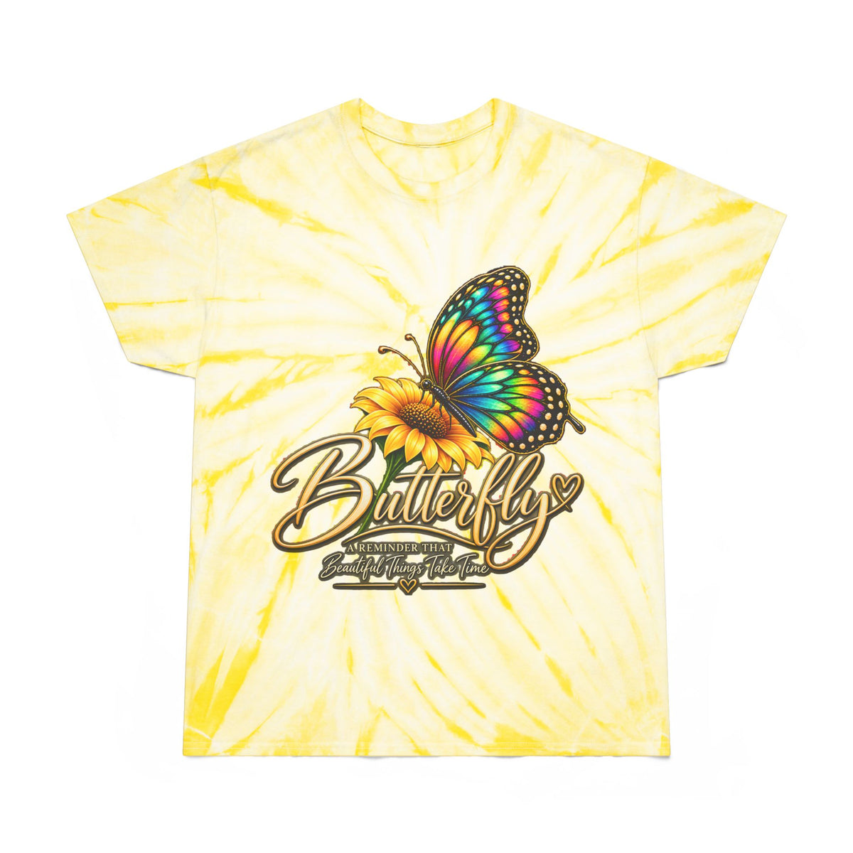 Butterfly Tie-Dye Tee — Yellow Cyclone Graphic T-Shirt