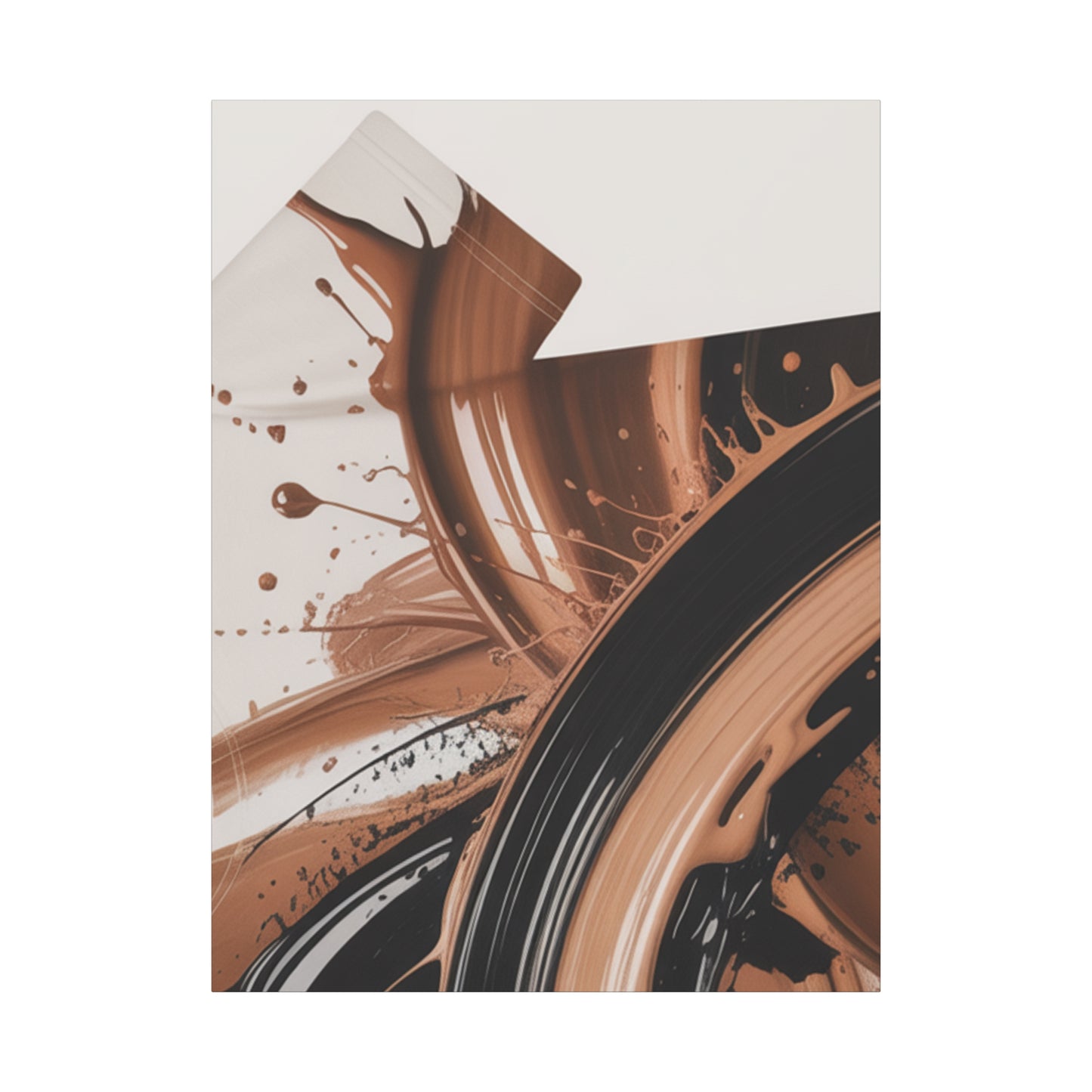 Abstract Brown Swirl Matte Canvas Wall Art (Stretched 1.25")
