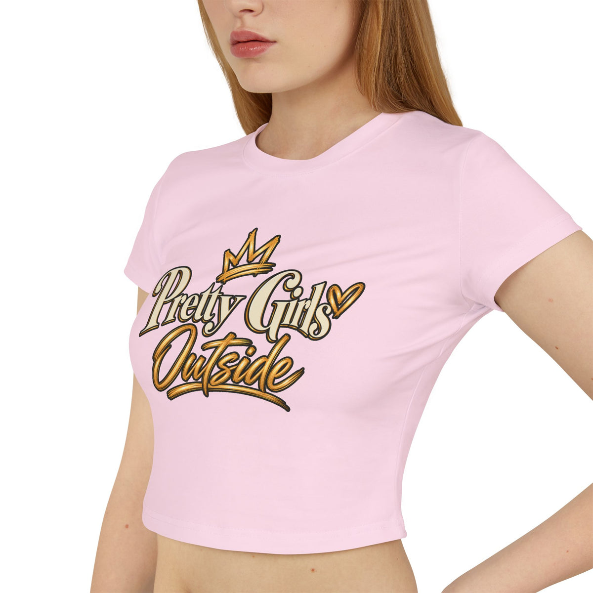 Pretty Girls Outside Crop Tee — Women's Graphic Baby T-Shirt