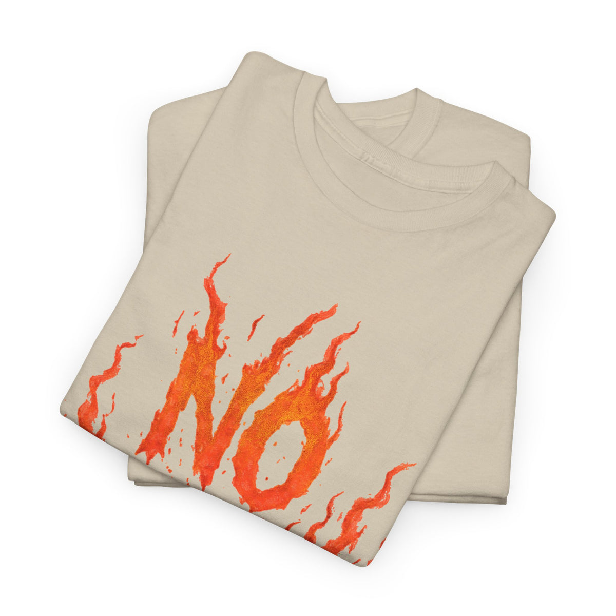 Graphic Tee — 'No Regrets' / 'Proof of Survival' Flame Text Shirt