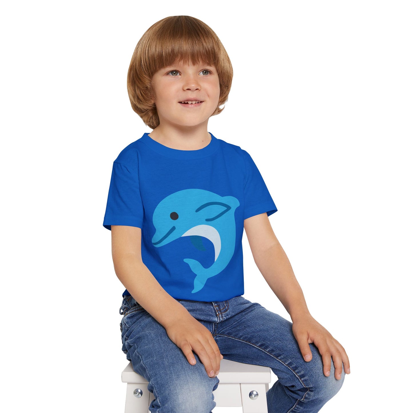 Cute Dolphin Toddler T-shirt, Eco-Friendly Kidswear