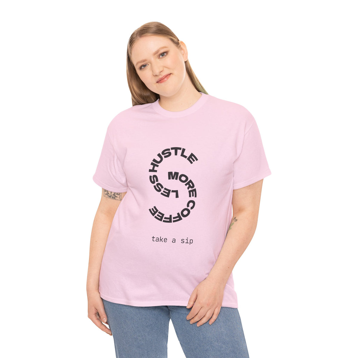 Coffee Hustle Tee — "Hustle More, Coffee Less" Minimal Graphic T-Shirt