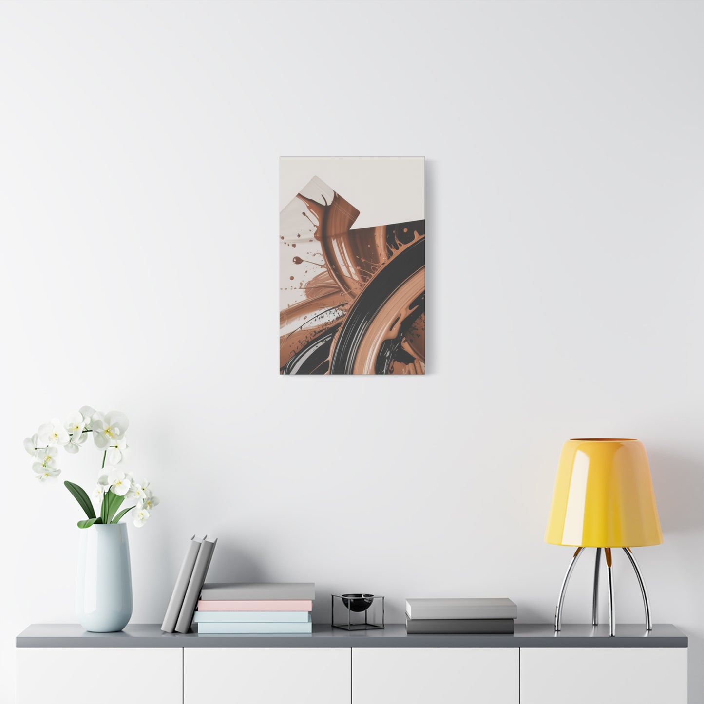 Abstract Brown Swirl Matte Canvas Wall Art (Stretched 1.25")