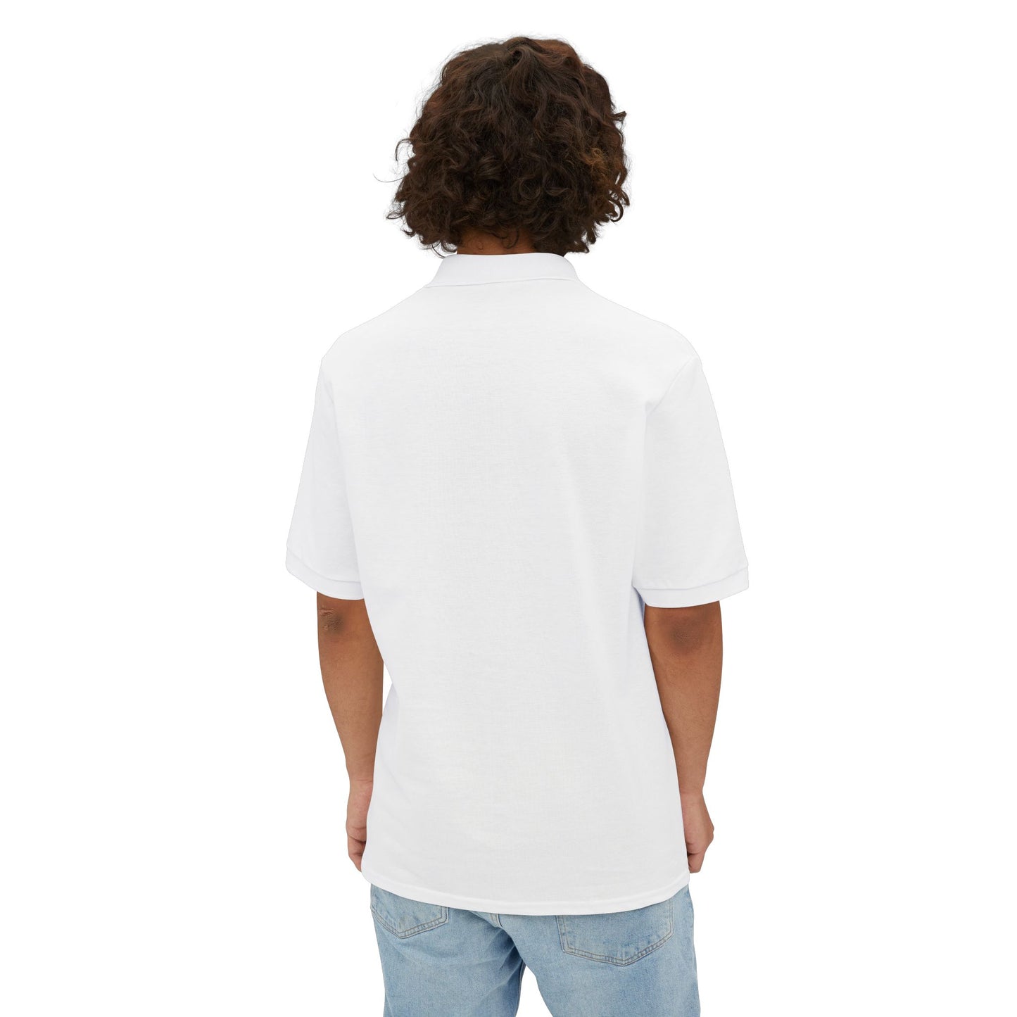 Men's Piqué Polo with Equestrian Design - Stylish Golf Shirt