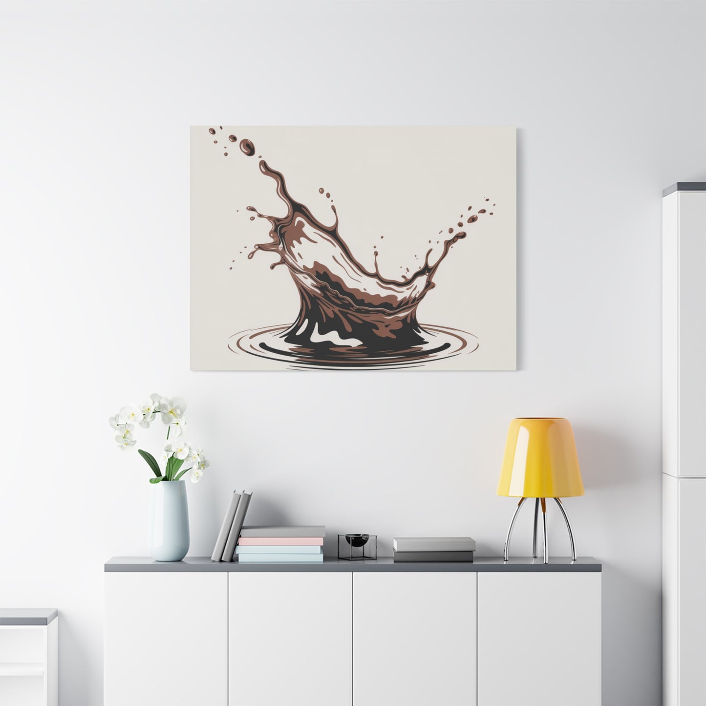 Chocolate Splash Matte Canvas Wall Art – Modern Kitchen Decor