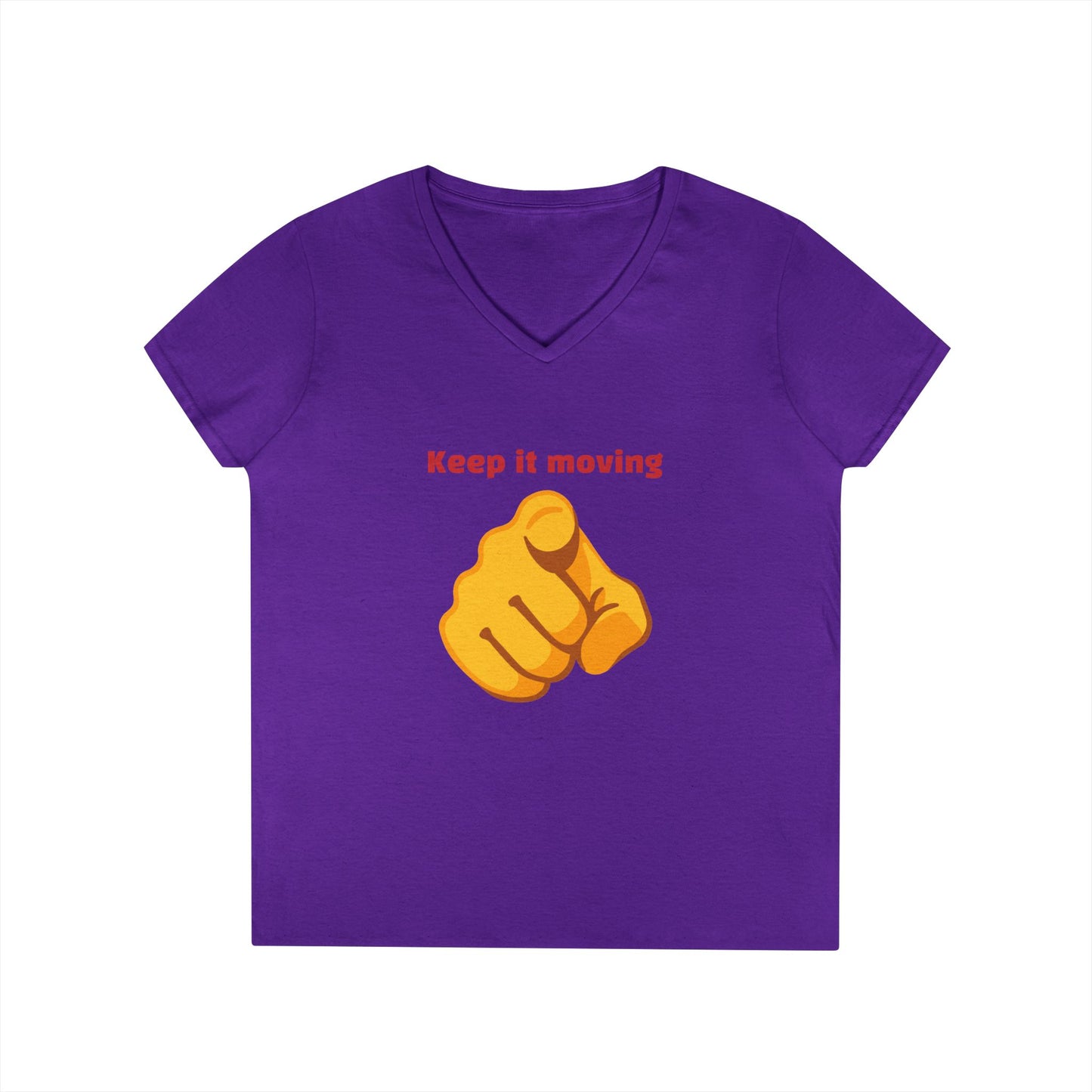 Motivational Ladies' V-Neck T-Shirt - Keep it Moving, Fitspiration Tee, Workout Shirt, Casual Wear, Gift for Fitness Enthusiasts