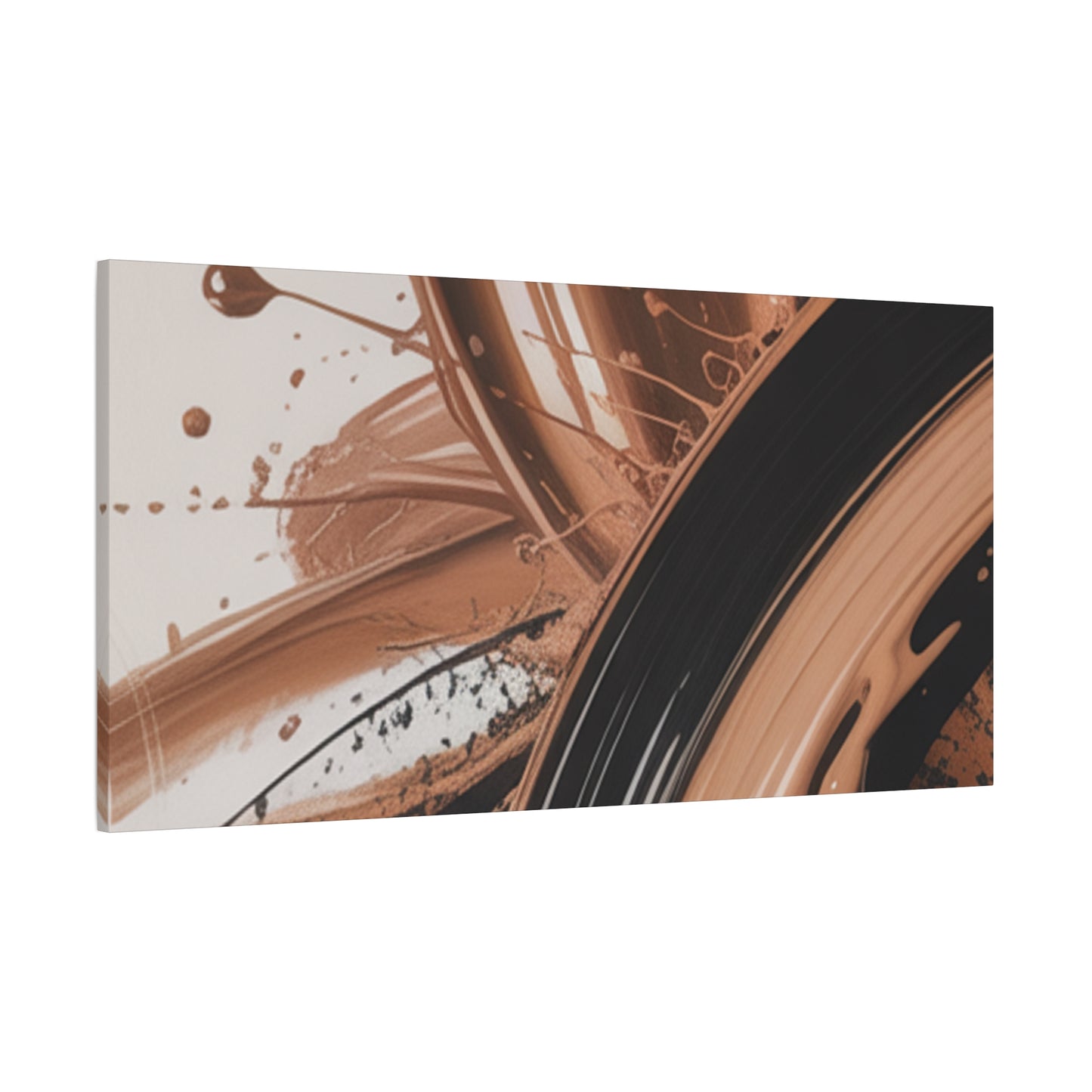 Abstract Brown Swirl Matte Canvas Wall Art (Stretched 1.25")